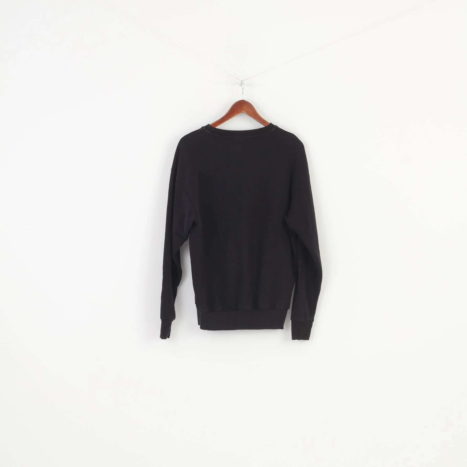 H&M Woman M Sweatshirt Black Cotton Haloween Glowing Inscription Sport Top - Image 6