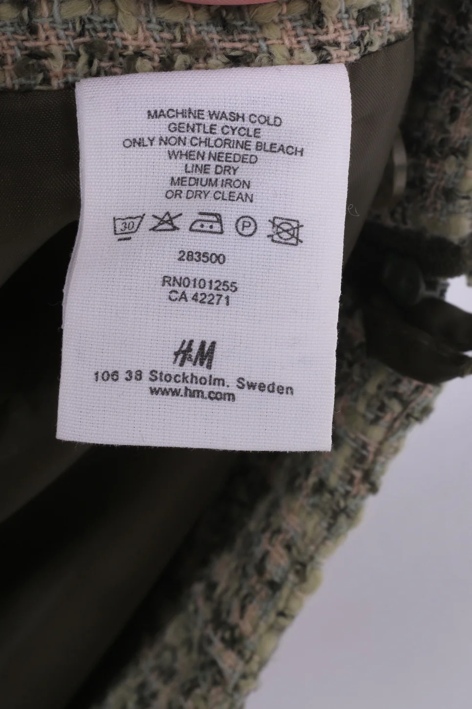 H&M Womens 38 M Midi Skirt Green A-line Pleated Check - Image 2
