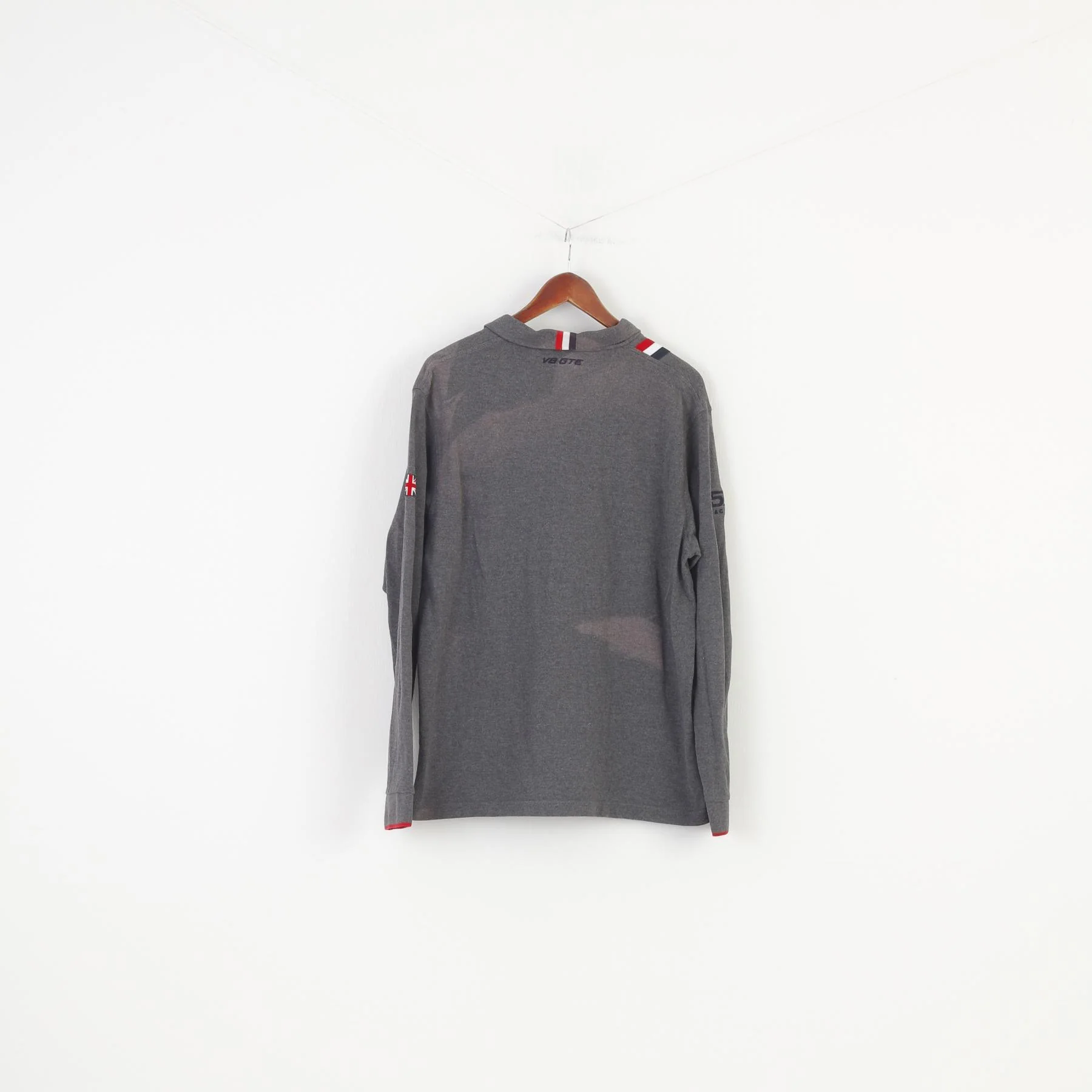 Hackett Men XXL Polo Shirt Grey Long Sleeve Cotton Aston Martin Racing V8 GTE Collar Top - Image 11