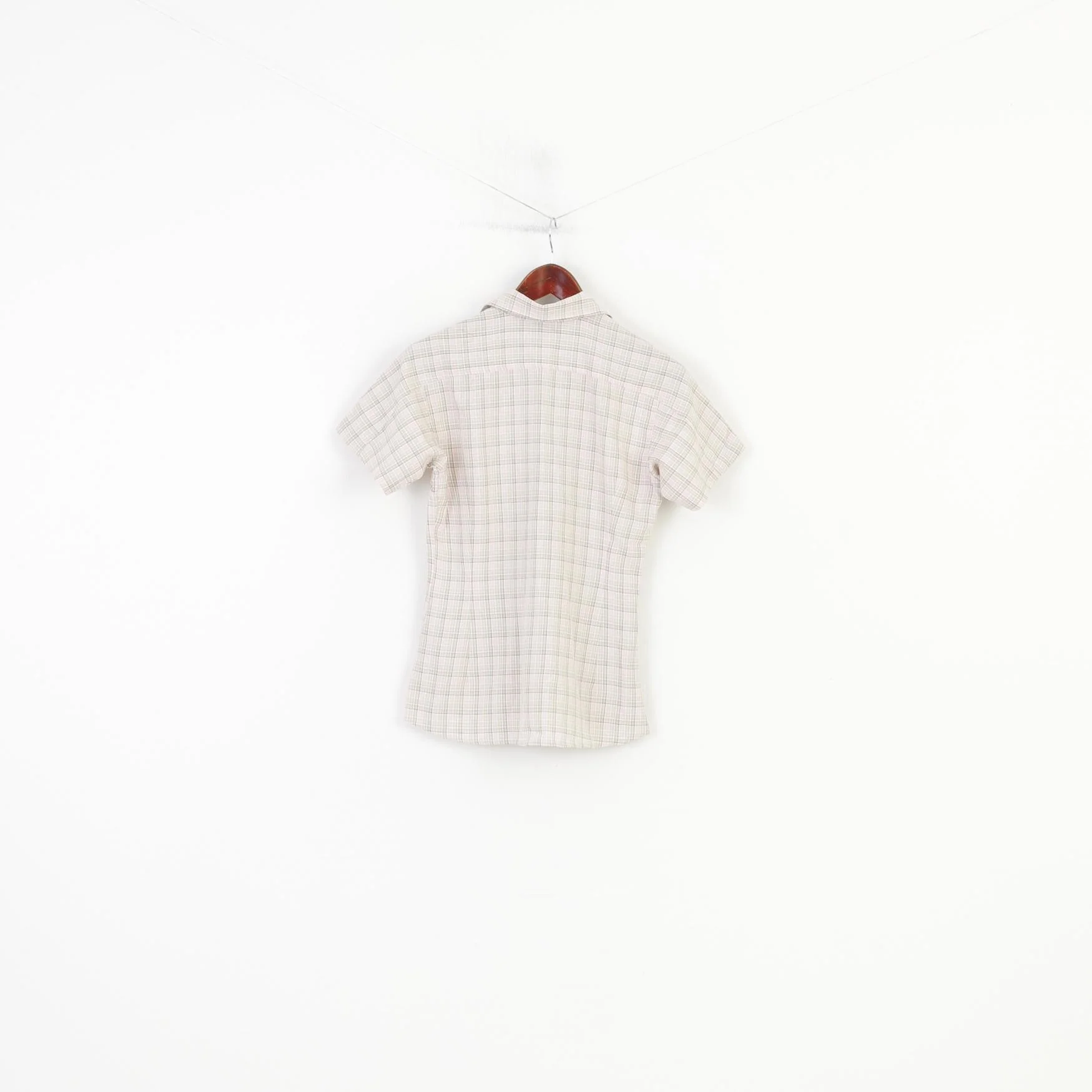 Haglofs Women 36 S Casual Shirt Checkered Short Sleeve Cotton Pink Classic Bottoms Top - Image 7