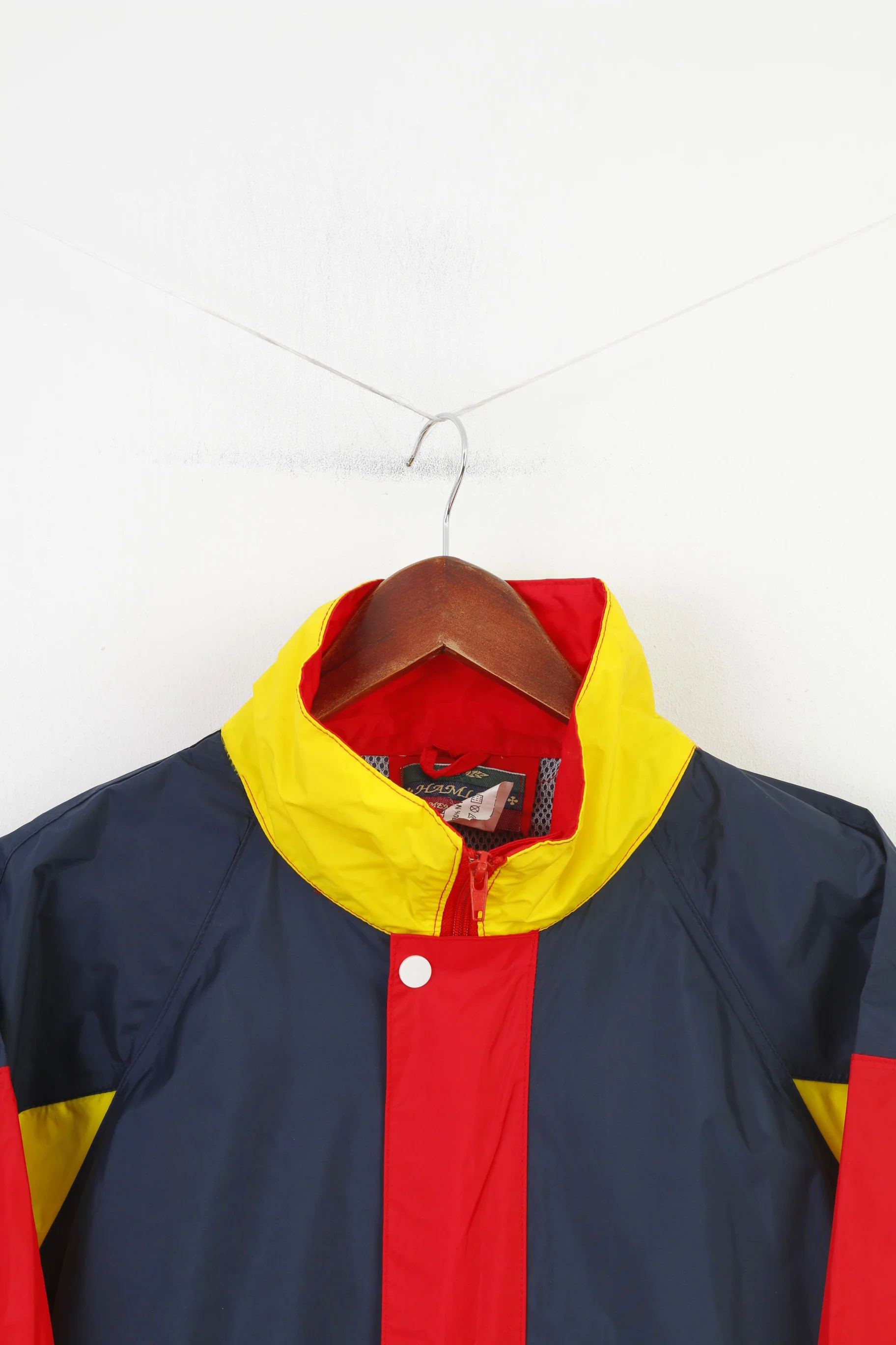 Hamlet Men S Jacket Waterproof Full Zipper Red Hood Nylon Vintage Top - Image 2