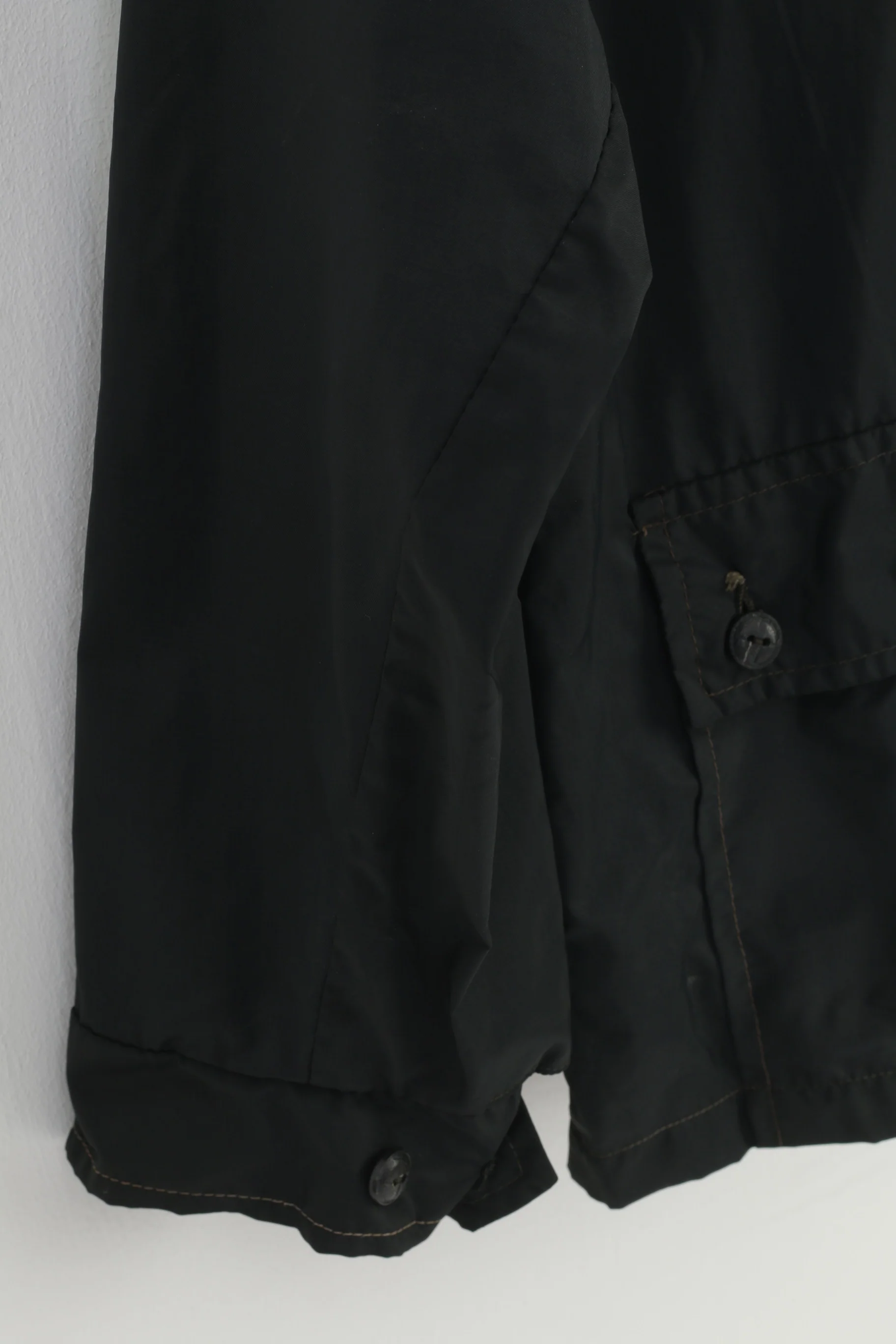 Handic Men XL Jacket Black Sportswear Full Zipper Nylon Vintage Collar Pockets Top - Image 3