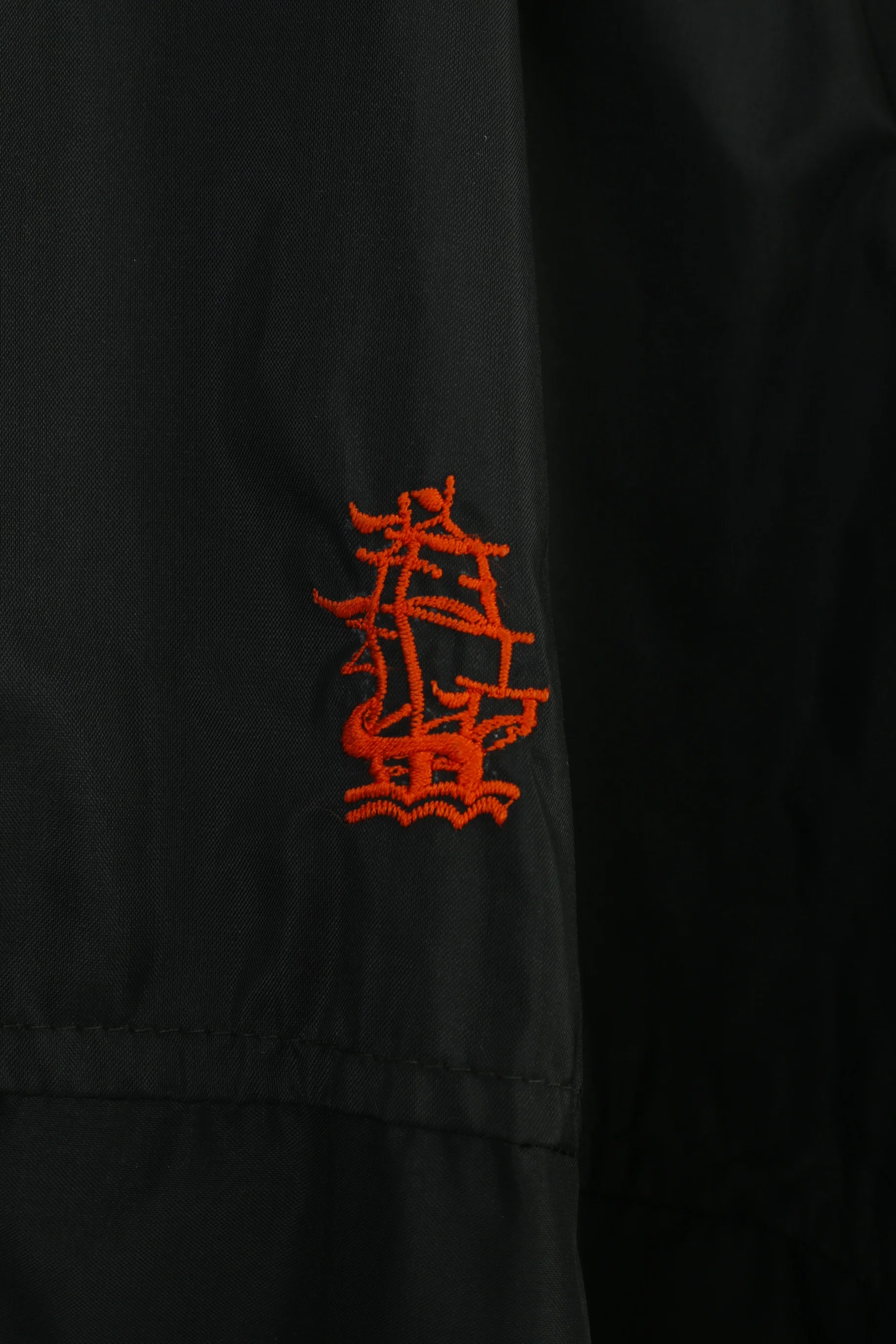 Handic Men XL Jacket Black Sportswear Full Zipper Nylon Vintage Collar Pockets Top - Image 4