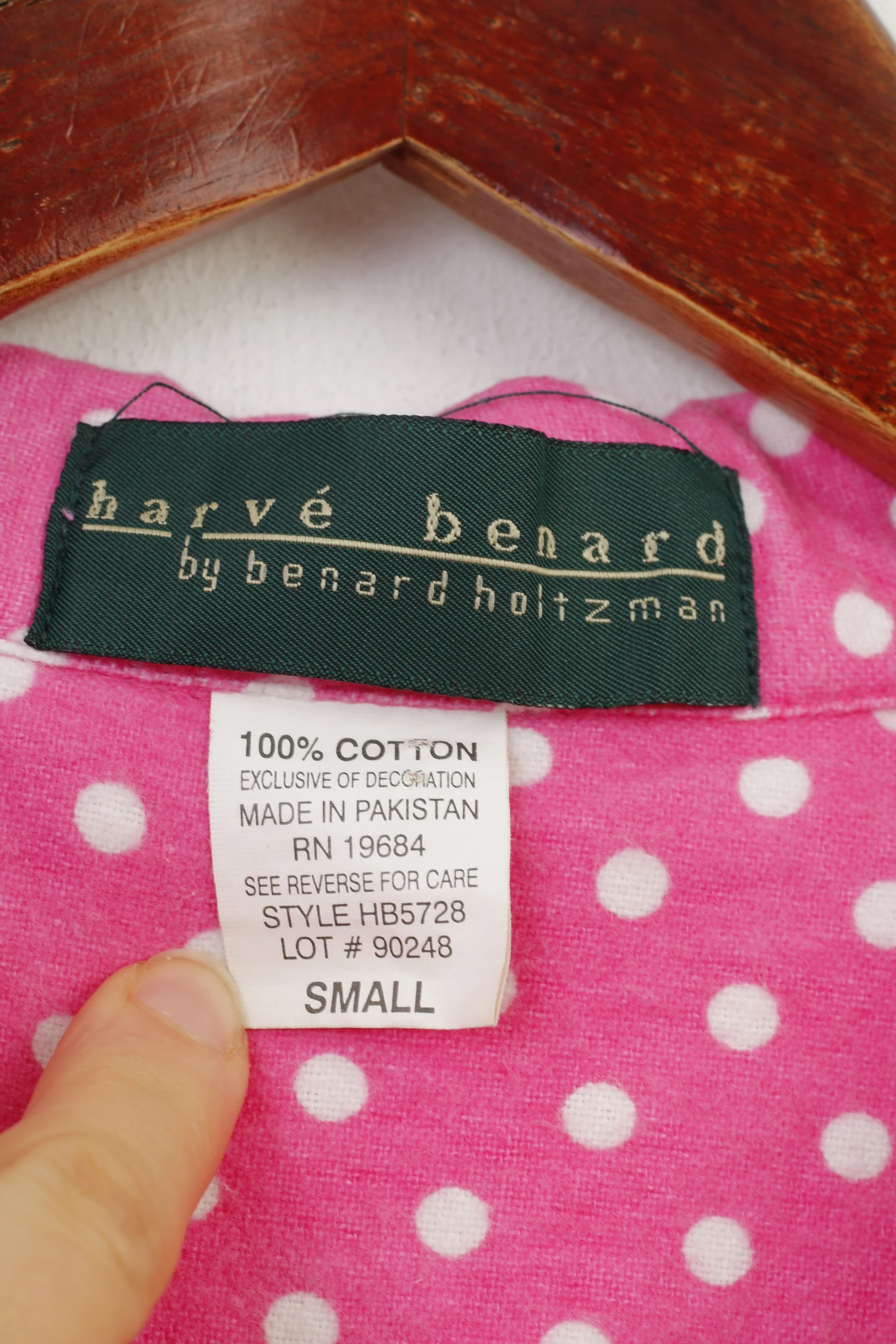 Harve Benard by bernard holtzman Women S Sleep Shirt Polka Dots Pink Bottoms Pajamas Cotton Top - Image 4