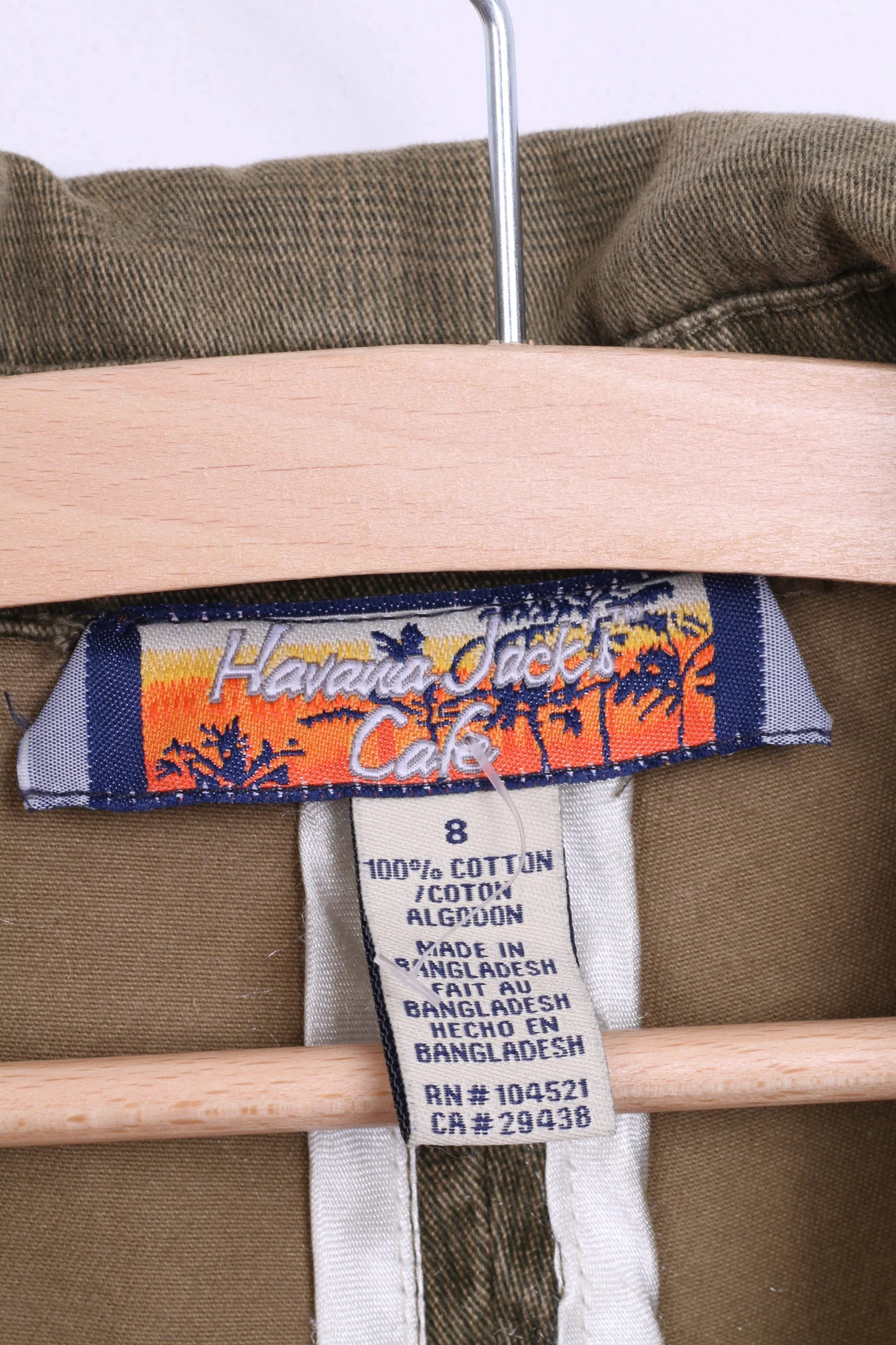 Havana Jacks Cafe Womens 8 M Blazer Top Suit Check Khaki Cotton - Image 4