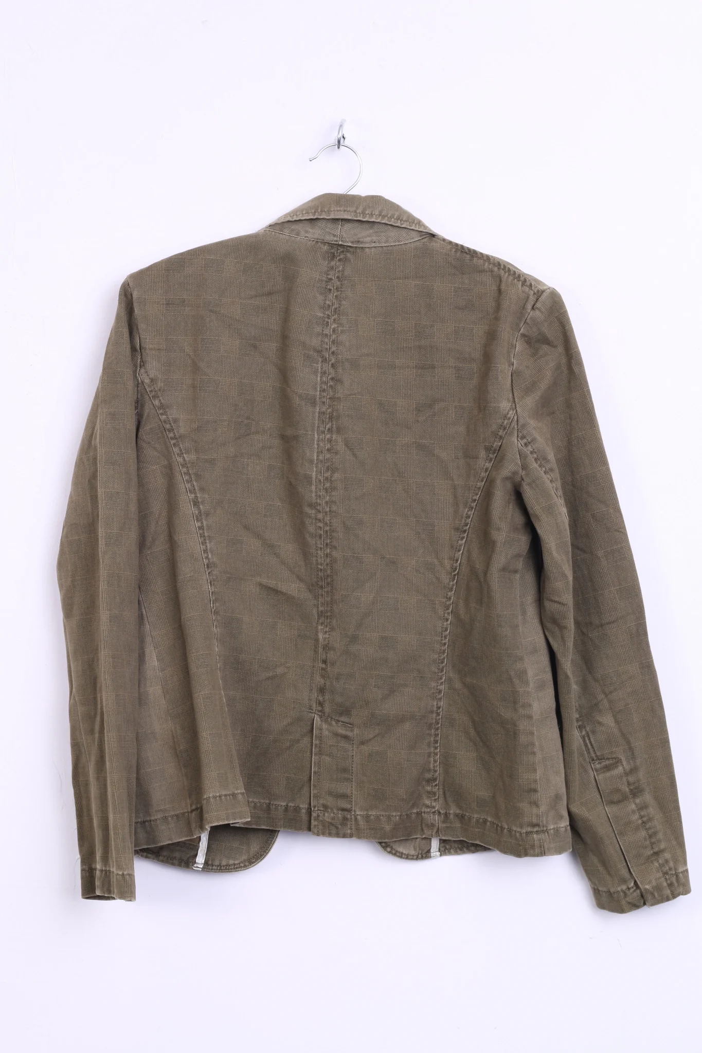 Havana Jacks Cafe Womens 8 M Blazer Top Suit Check Khaki Cotton - Image 6