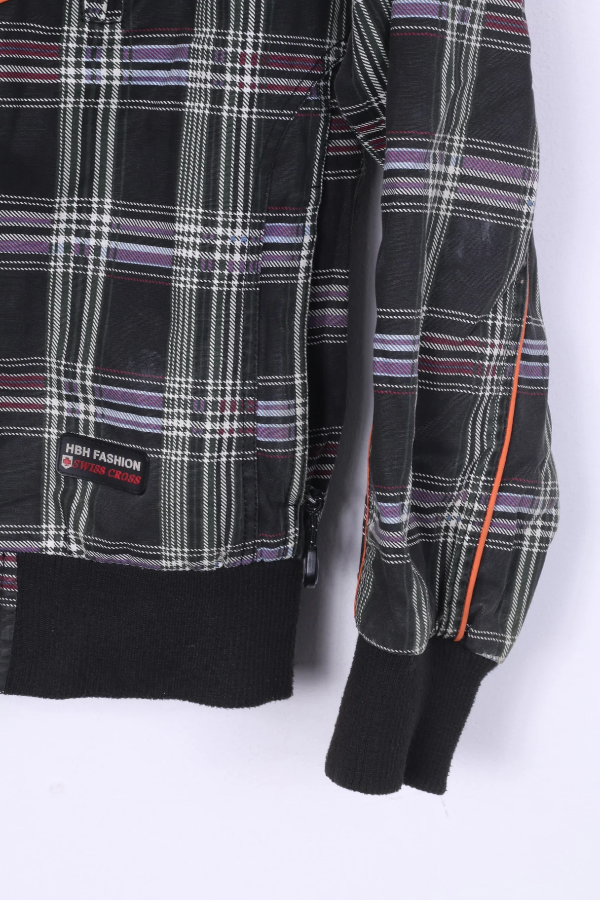 Hbh Fashion Remake Boys 146 Jacket Otdoor Check Green Full Zipper Cotton Swiss Cross - Image 3