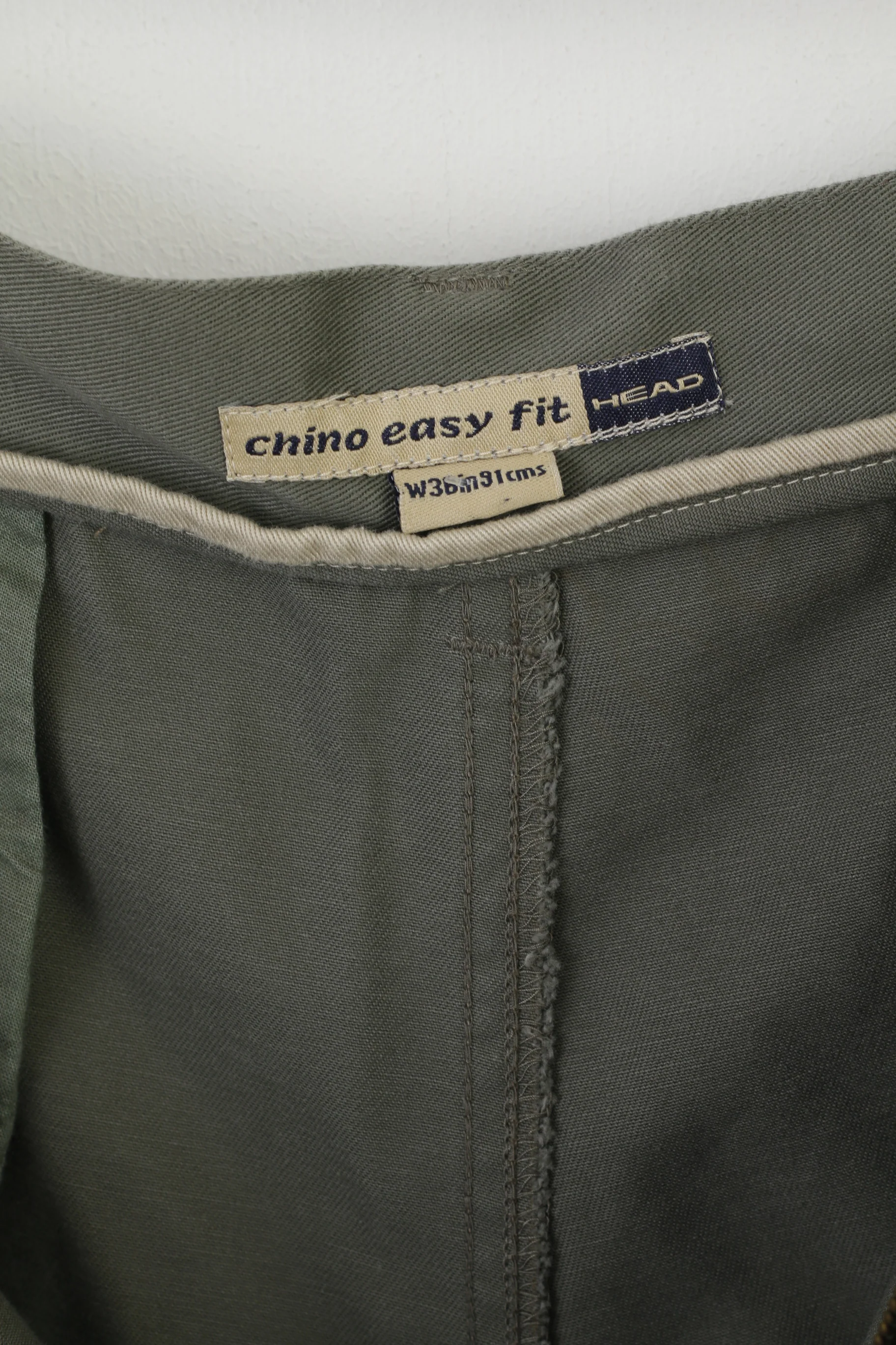 Head Men 36 Shorts Khaki Vintage Sportswear Chino Easy Fit Cotton Casual - Image 3
