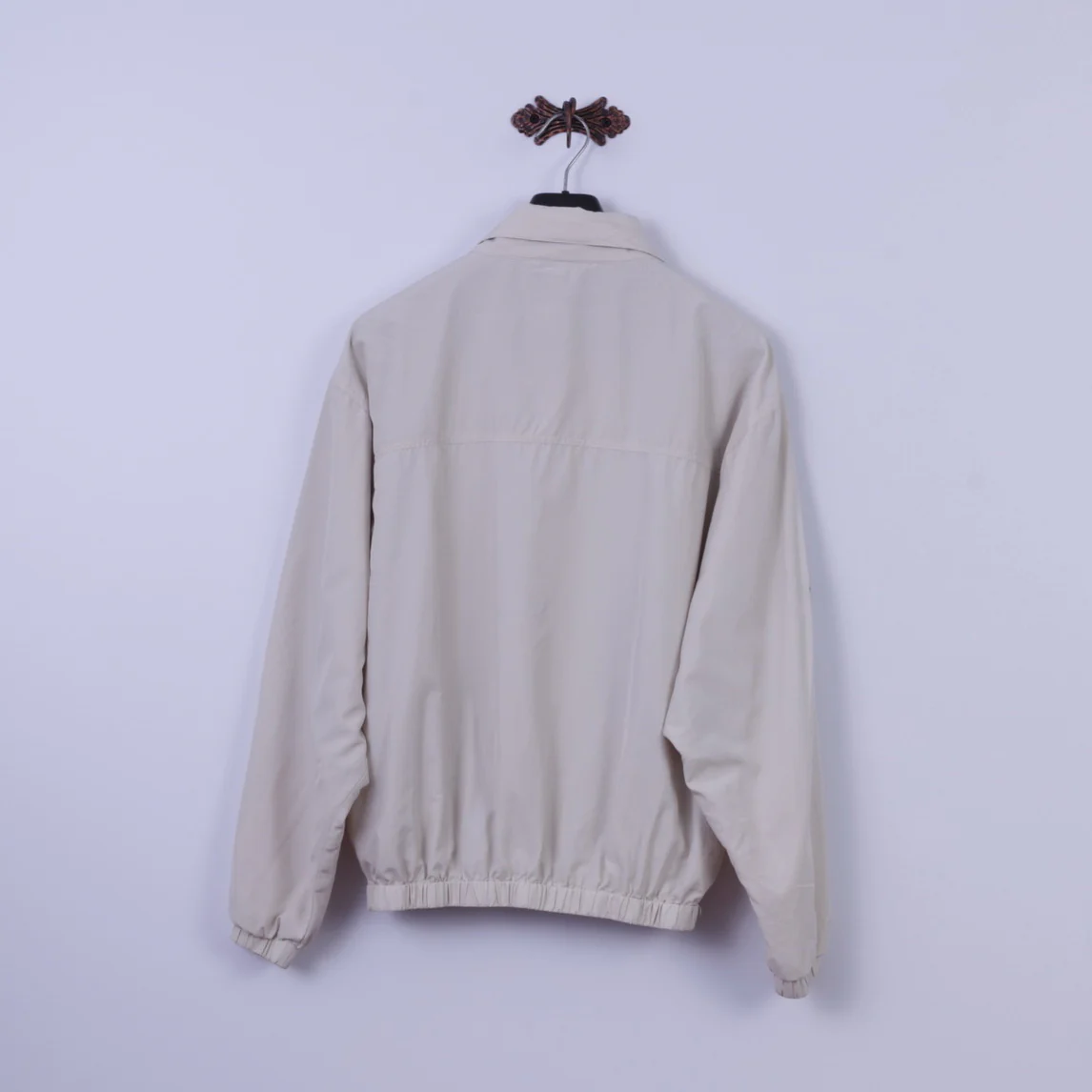 Head Men L Jacket Beige Lightweight Zip Up Activewear Retro Golf Bomber Top - Image 10