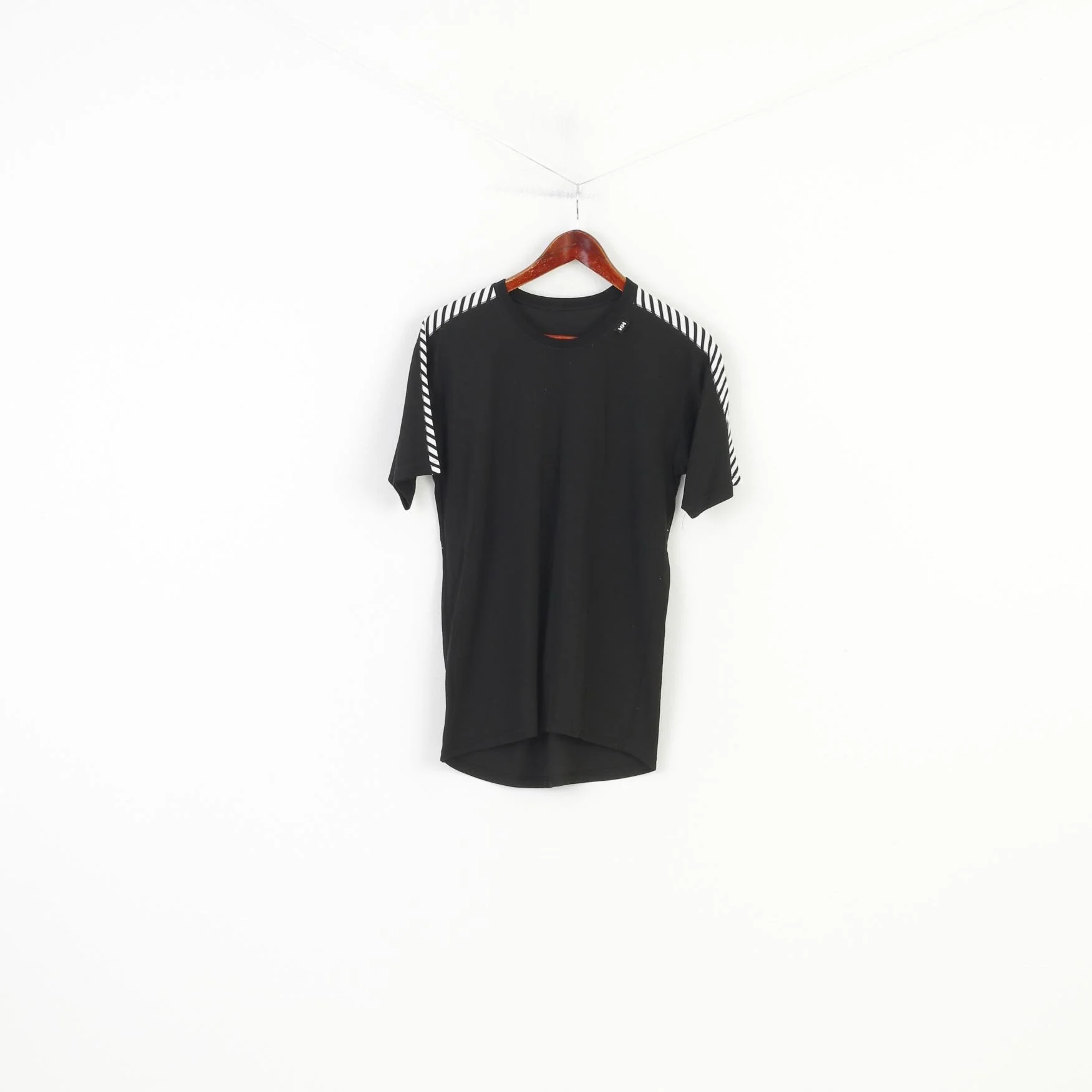 Helly Hansen Men L Shirt Thermoactive Black Running Traning Short Sleeve Stretch Top