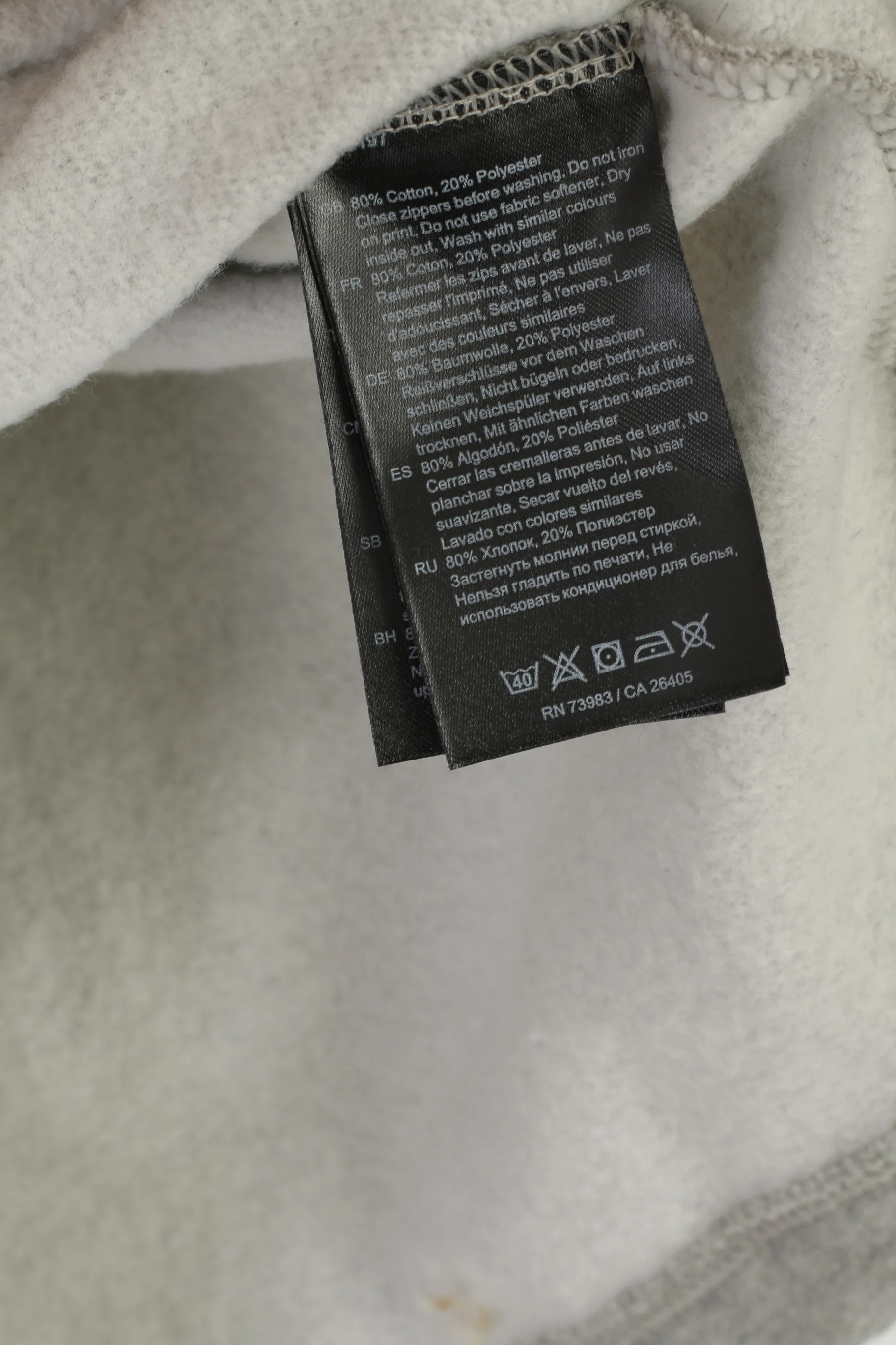 Helly Hansen Men S Sweatshirt Gray Cotton Work Wear Zip Up Hooded Top - Image 6