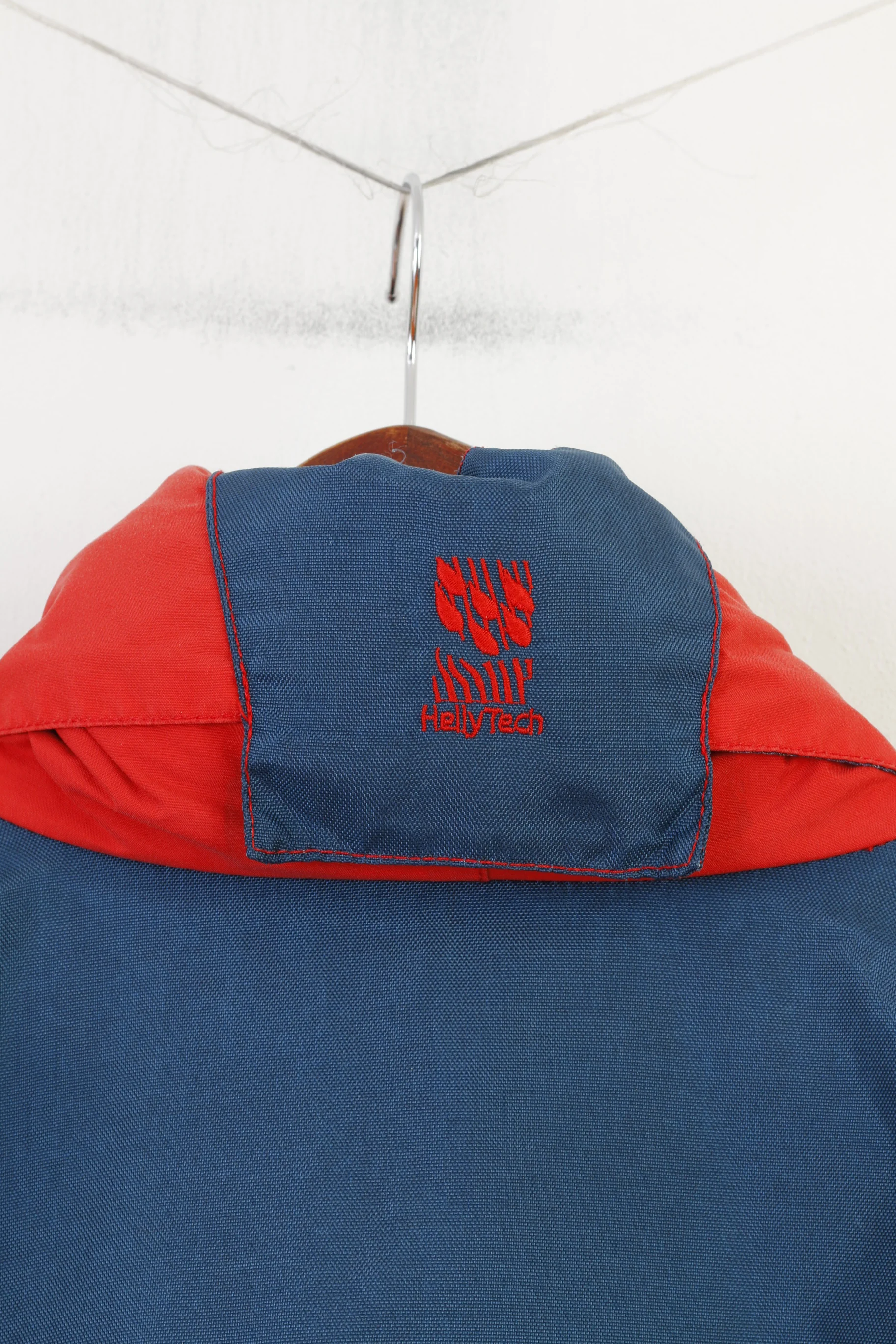 Helly Hansen Men XL Jacket Hood Red Pockets Vintage Nylon Full Zipper Outwear Top - Image 8