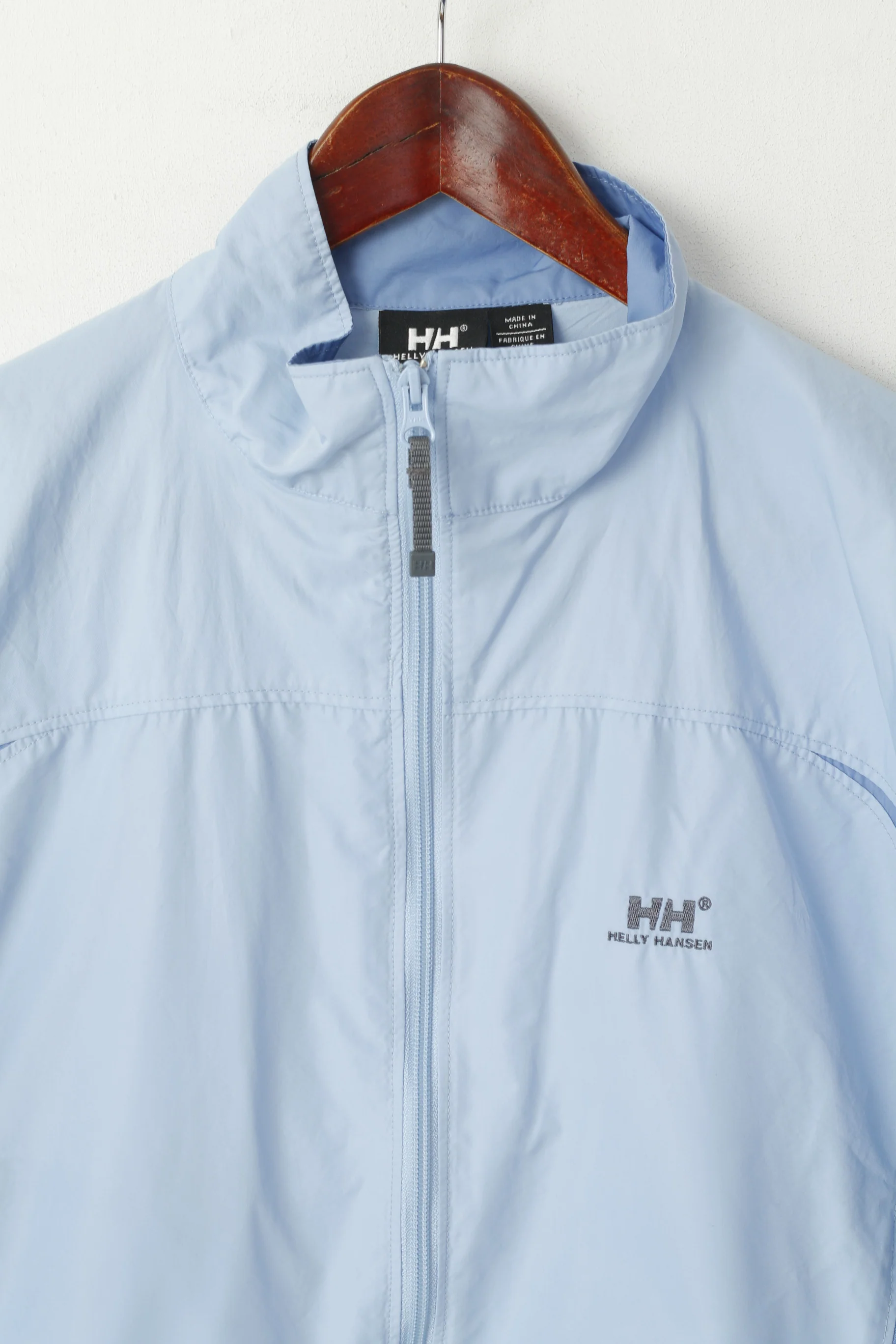 Helly Hansen Women L Jacket Blue Lightweight Zip Up Windbreaker Cropped Top - Image 3