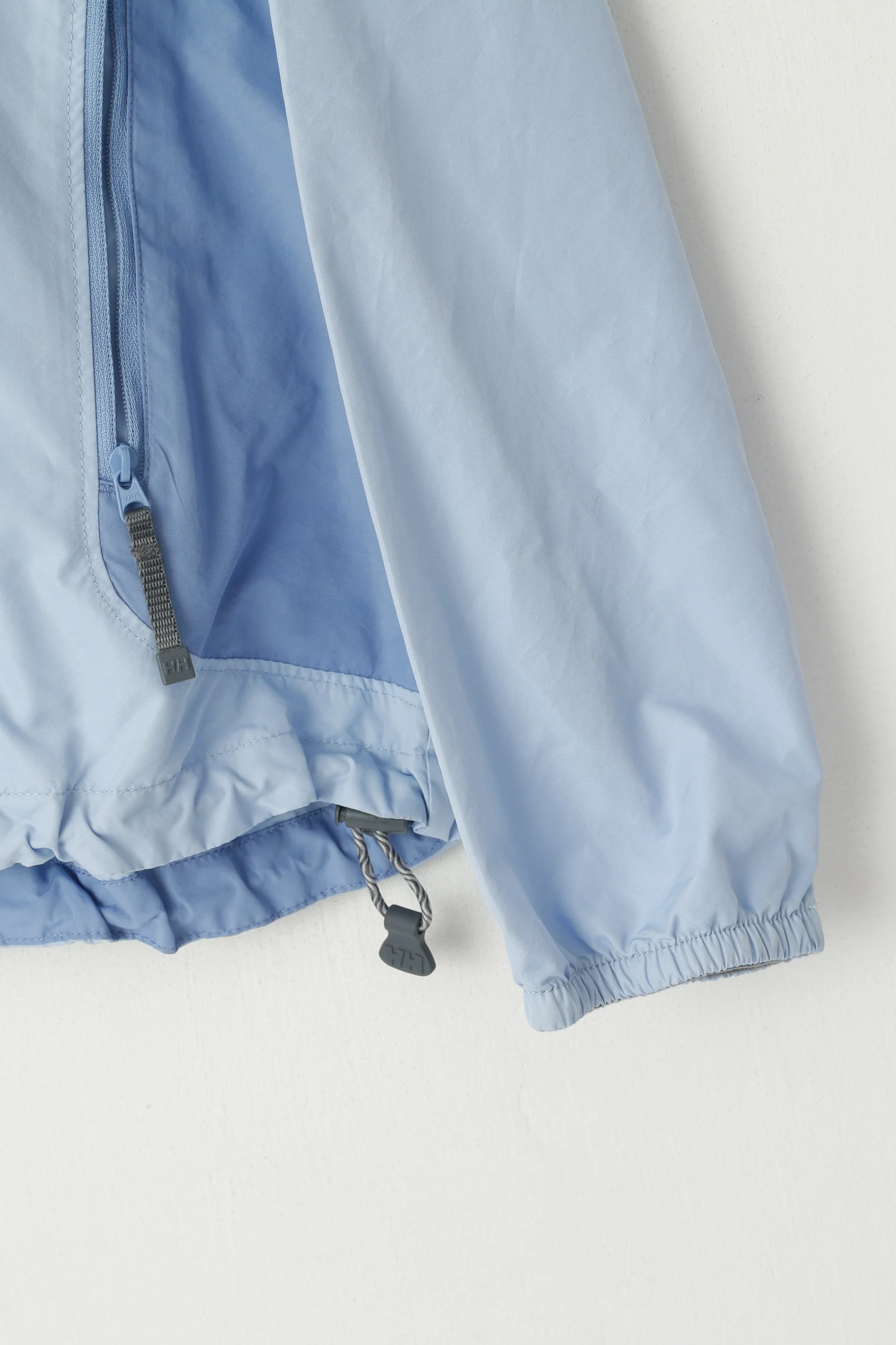 Helly Hansen Women L Jacket Blue Lightweight Zip Up Windbreaker Cropped Top - Image 4