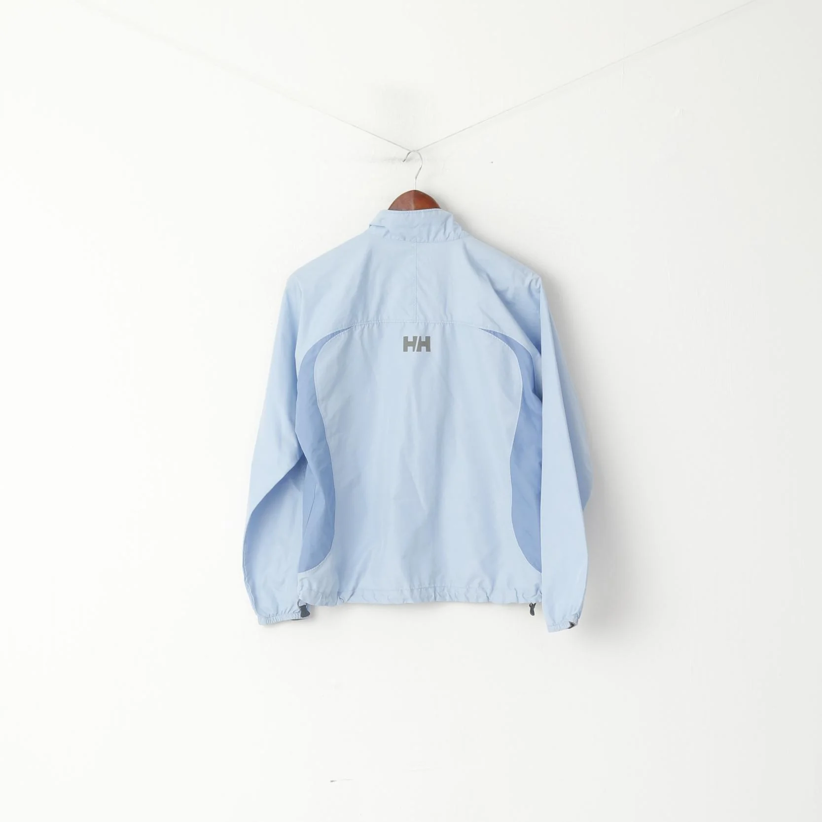 Helly Hansen Women L Jacket Blue Lightweight Zip Up Windbreaker Cropped Top - Image 7