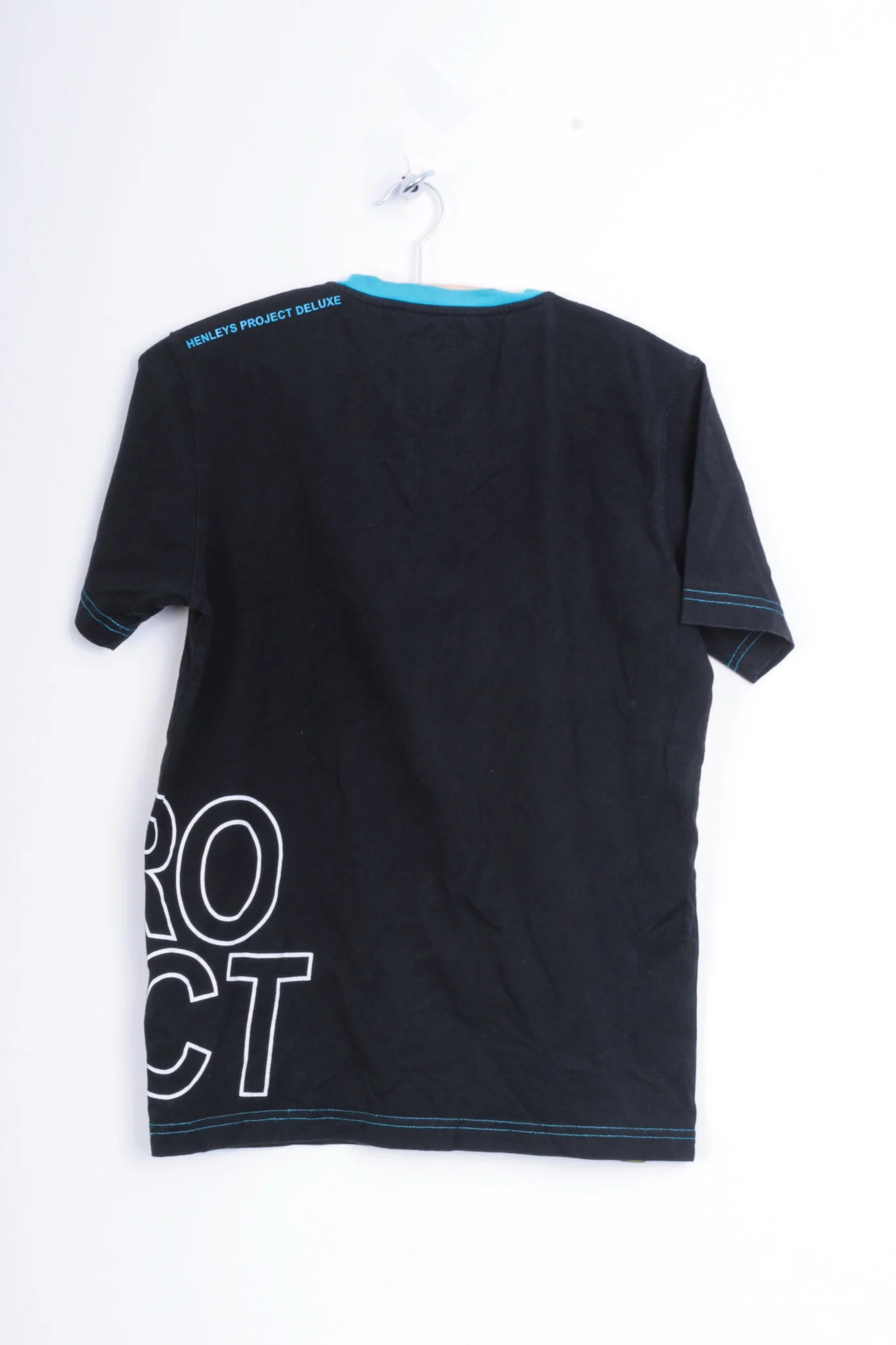 Henleys Mens 2 M Shirt Black V Neck Cotton Summer Project Deluxe - Image 5