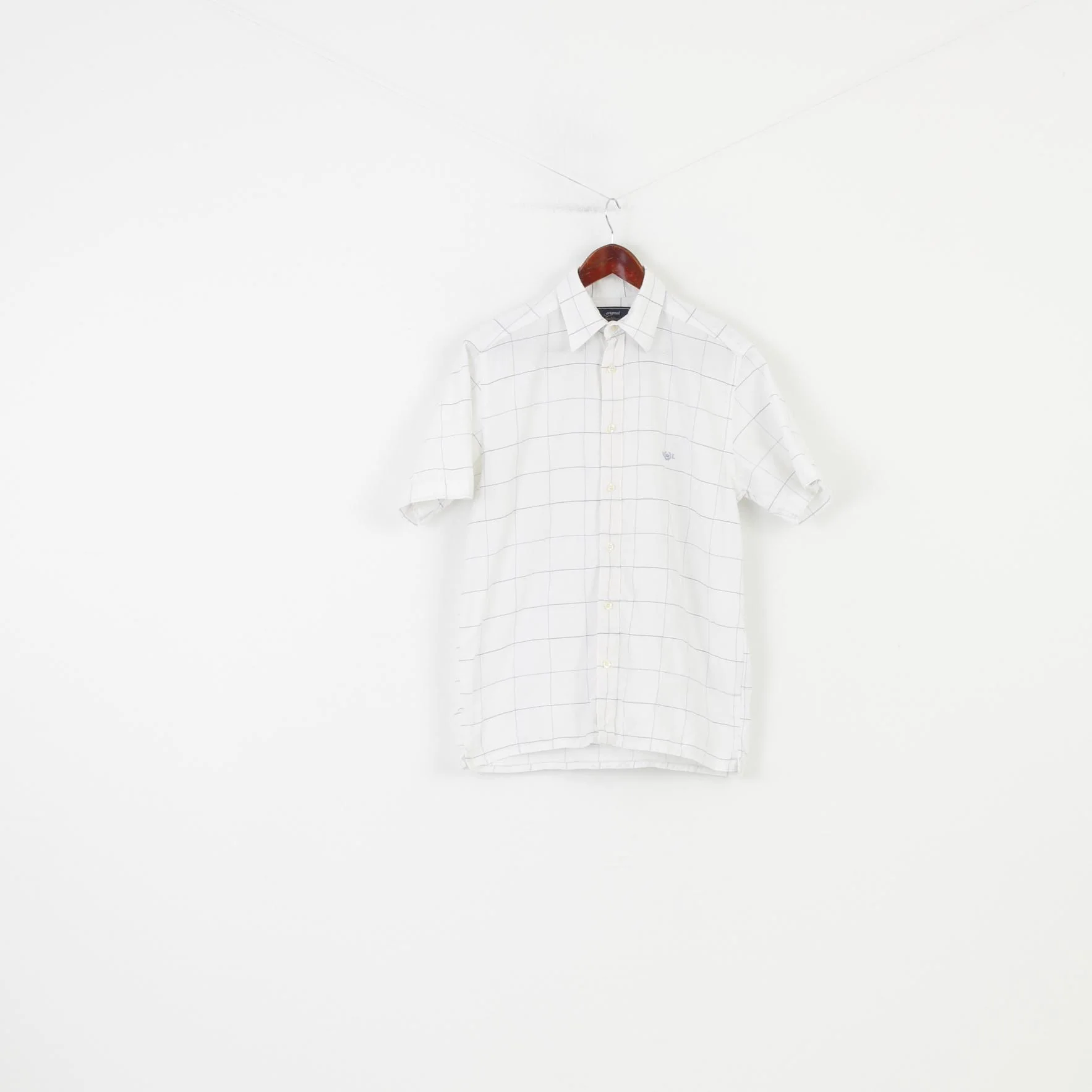 Henri Lloyd Men M Casual Shirt Short Sleeve Checkered White Original Cotton Top - Image 2