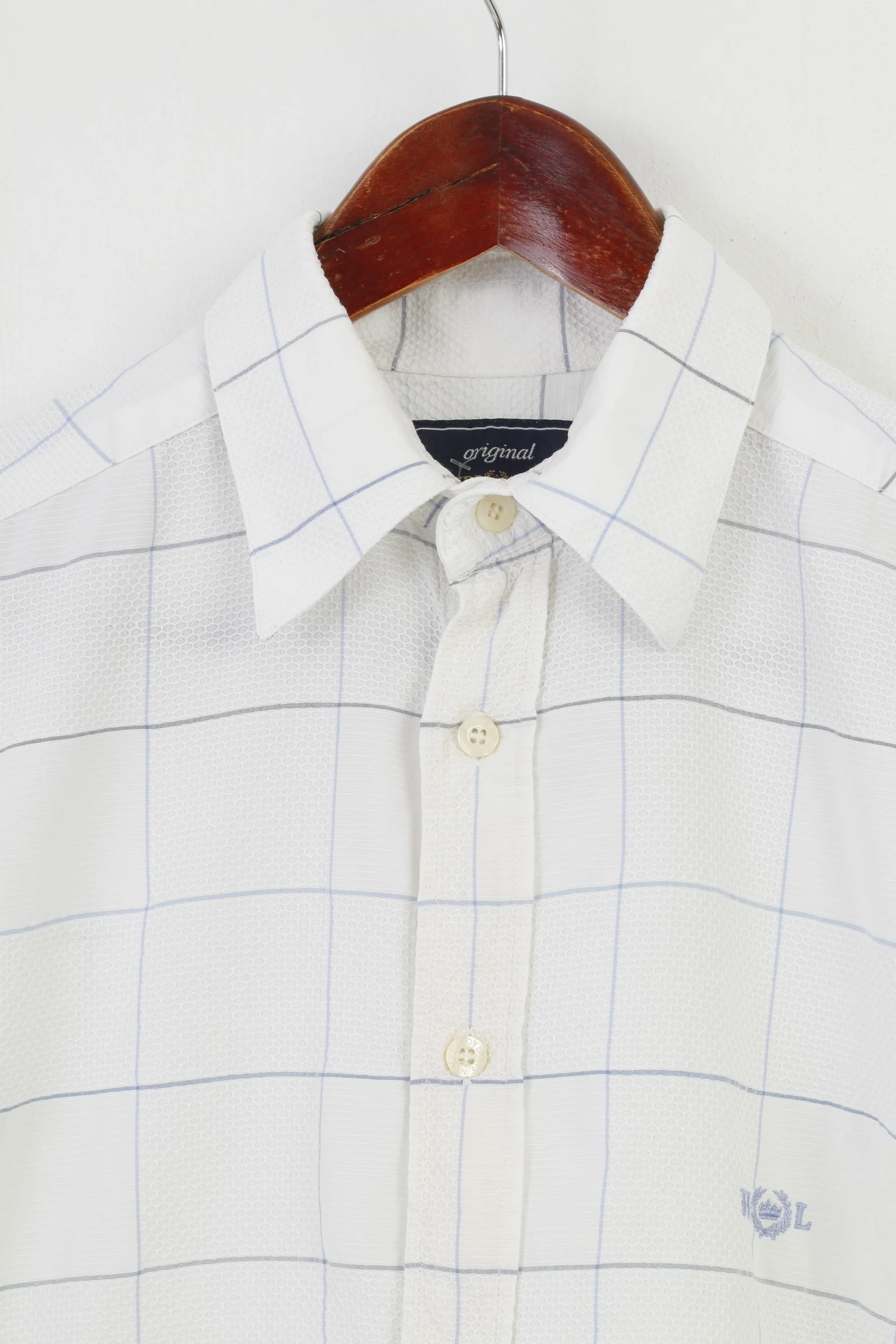 Henri Lloyd Men M Casual Shirt Short Sleeve Checkered White Original Cotton Top - Image 3