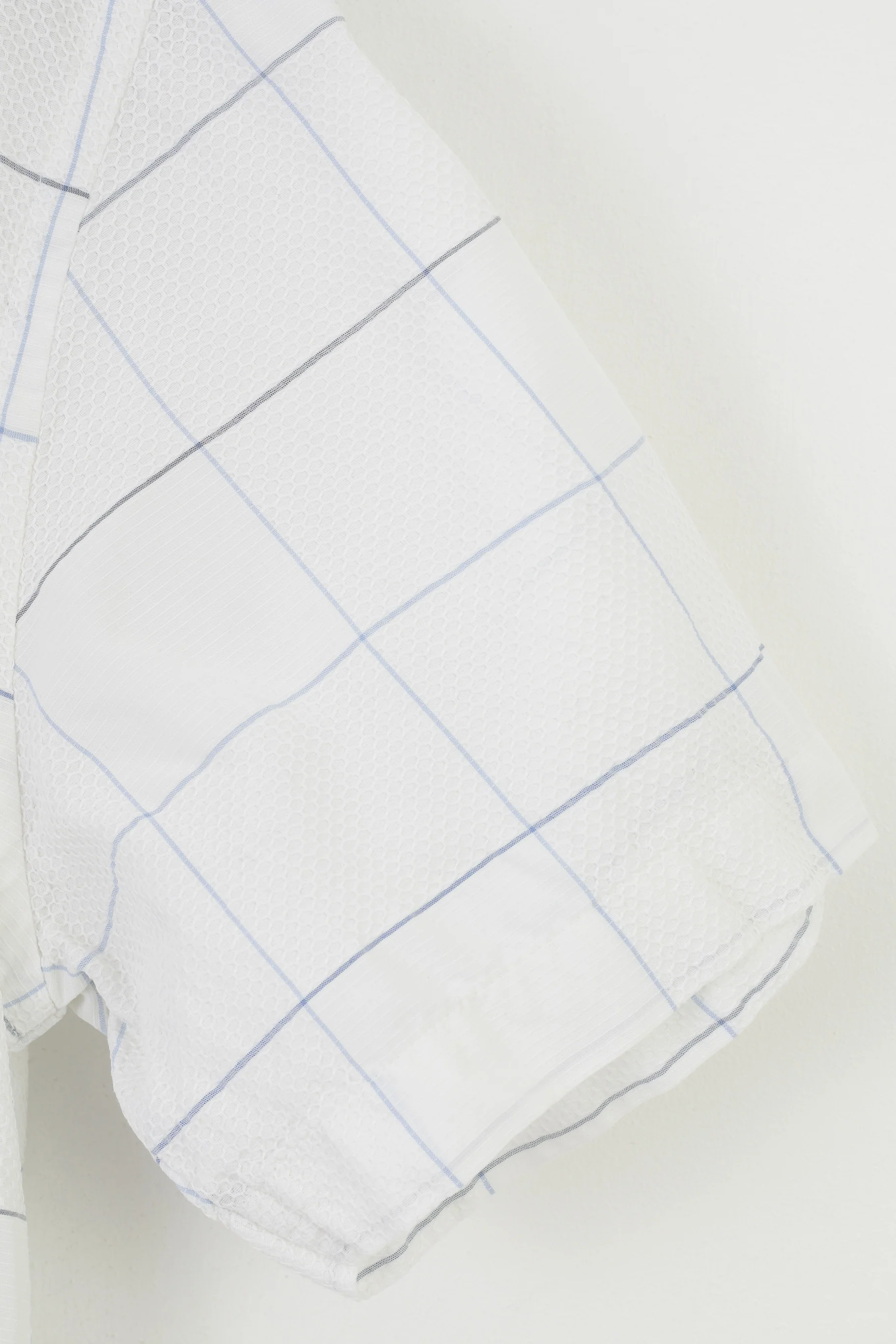 Henri Lloyd Men M Casual Shirt Short Sleeve Checkered White Original Cotton Top - Image 4