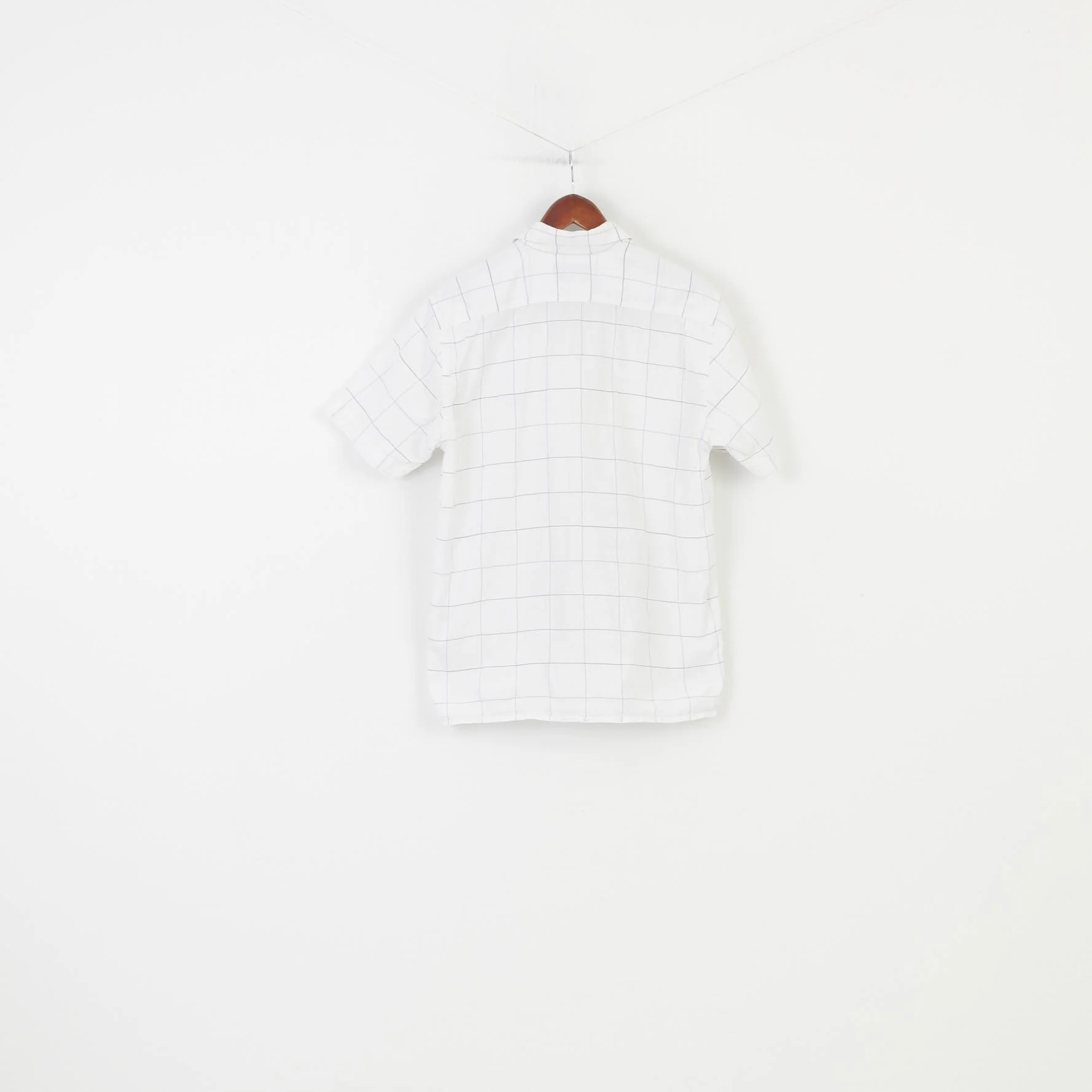 Henri Lloyd Men M Casual Shirt Short Sleeve Checkered White Original Cotton Top - Image 9