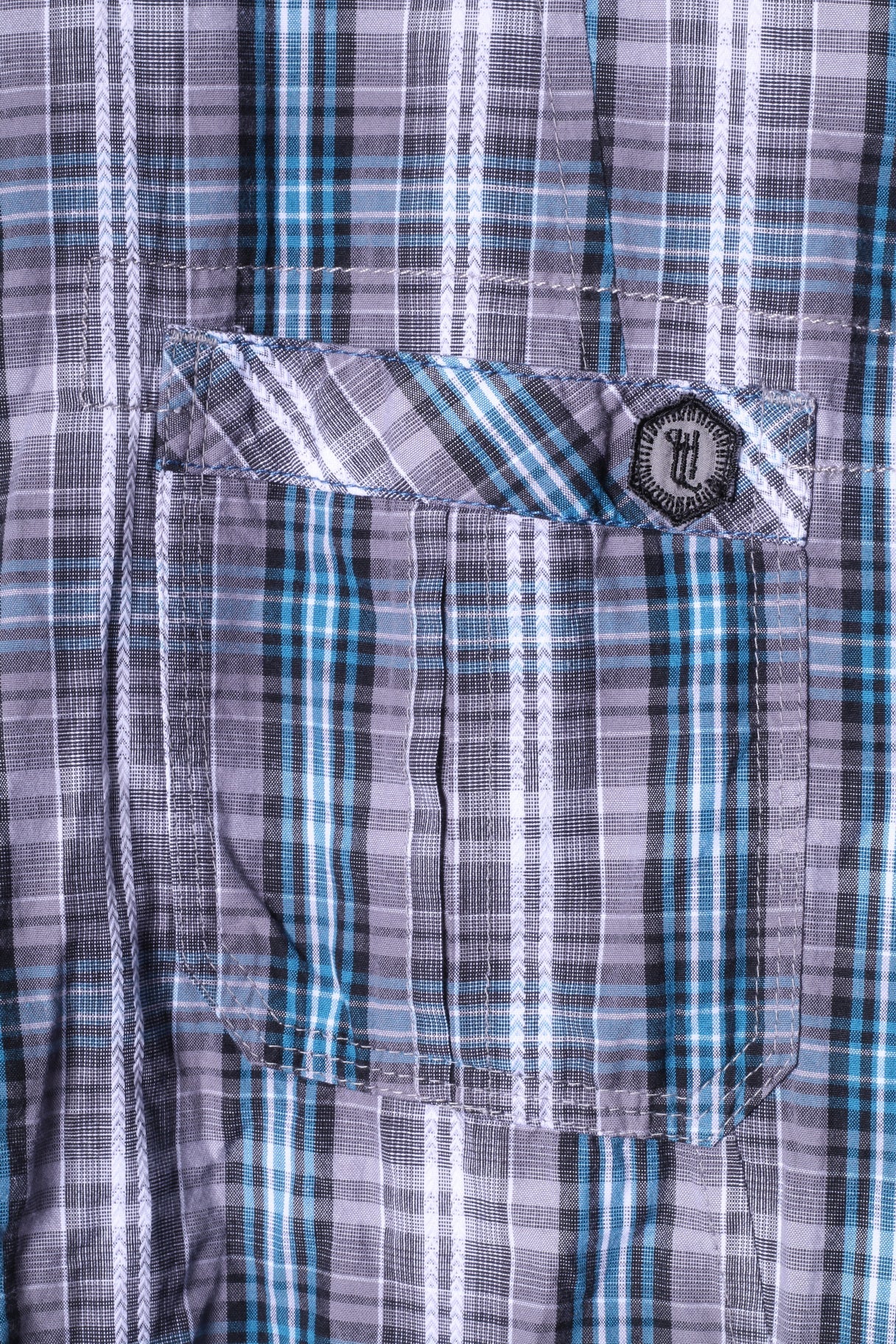 Henri Lloyd Mens M Casual Shirt Blue Check Long Sleeve Cotton Pockets - Image 3