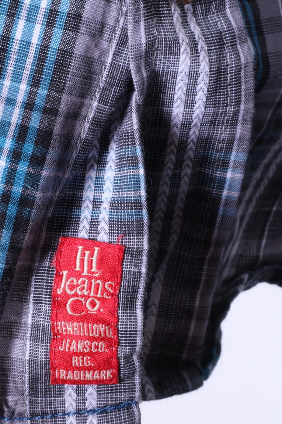 Henri Lloyd Mens M Casual Shirt Blue Check Long Sleeve Cotton Pockets - Image 6