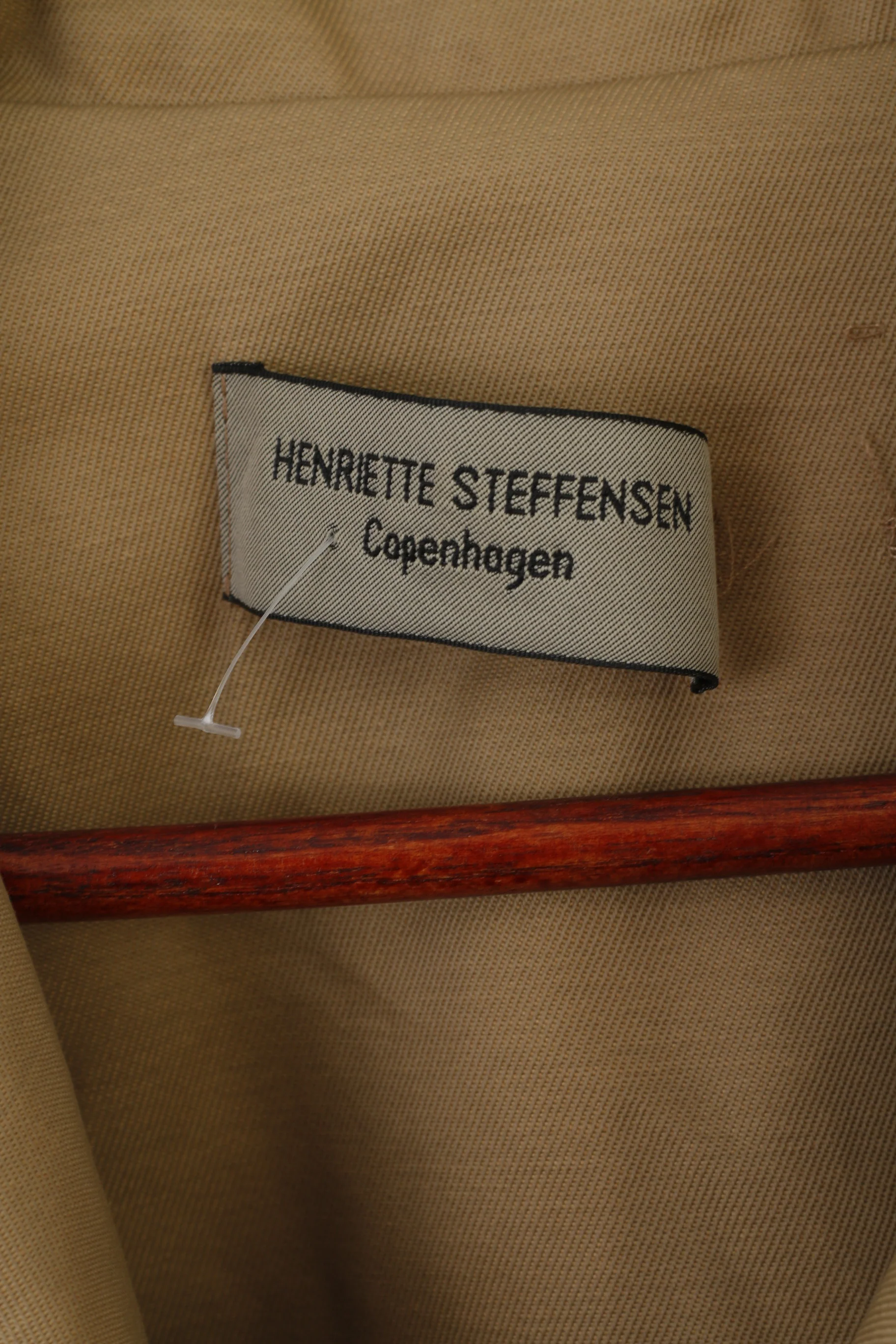 Henriette Steffensen Copenhagen Women M Trench Coat Beige Cotton Double Breasted - Image 5