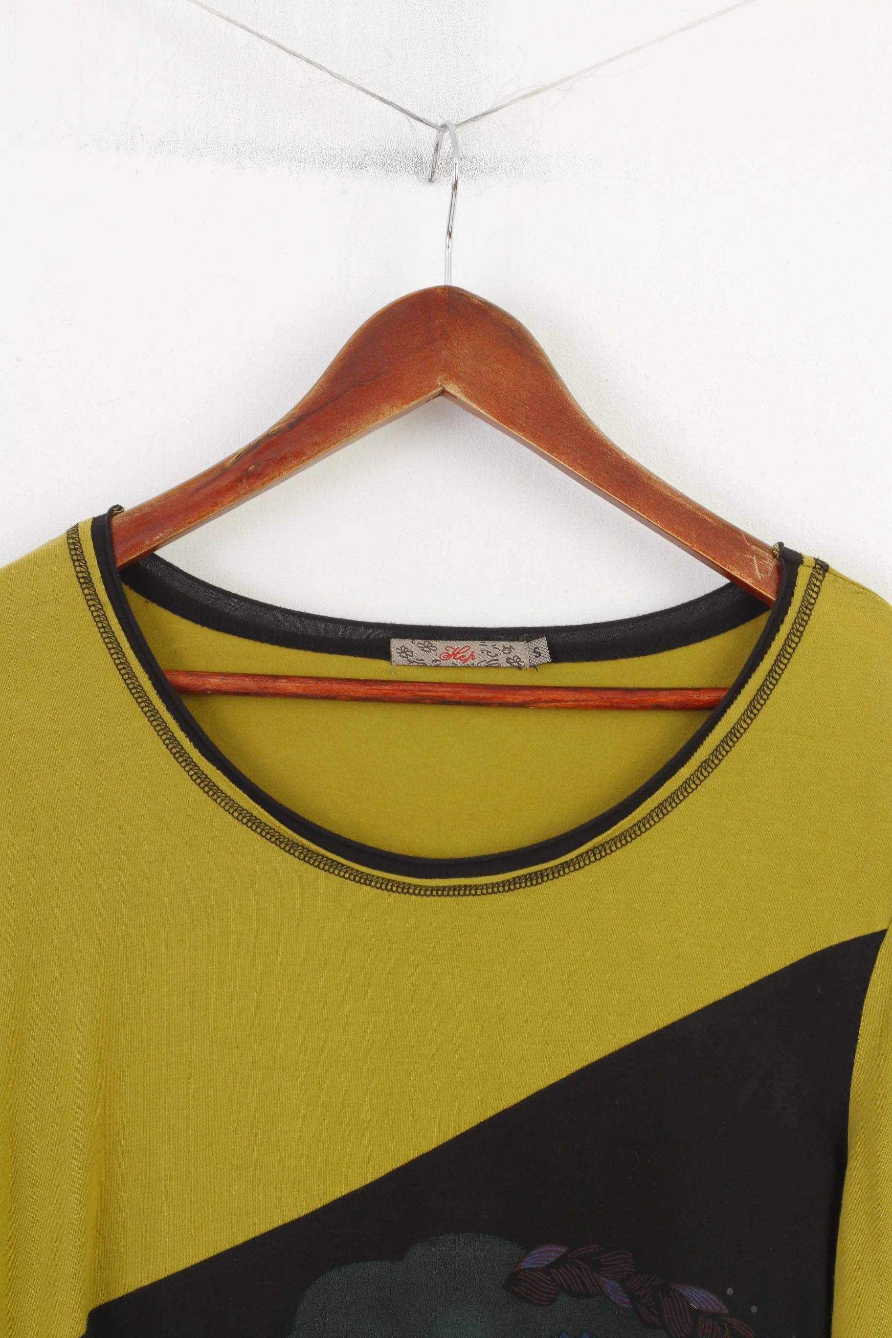 Hep Women S Shirt Graphic Green Long Sleeve Crew Neck Stretch Top - Image 2