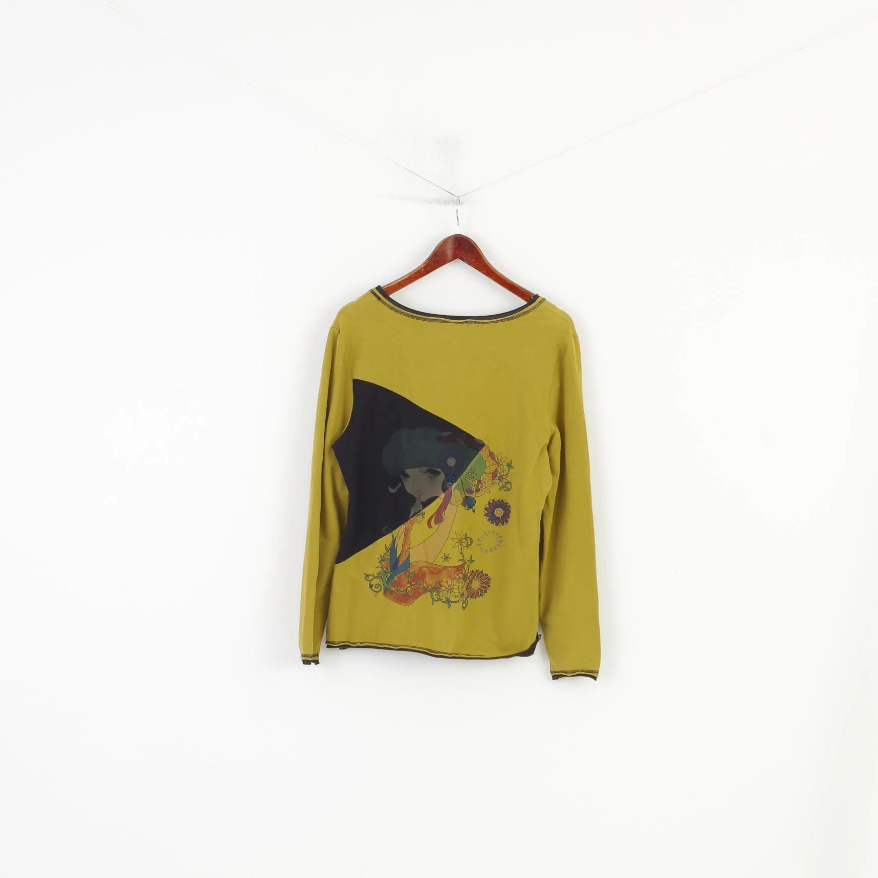 Hep Women S Shirt Graphic Green Long Sleeve Crew Neck Stretch Top - Image 6