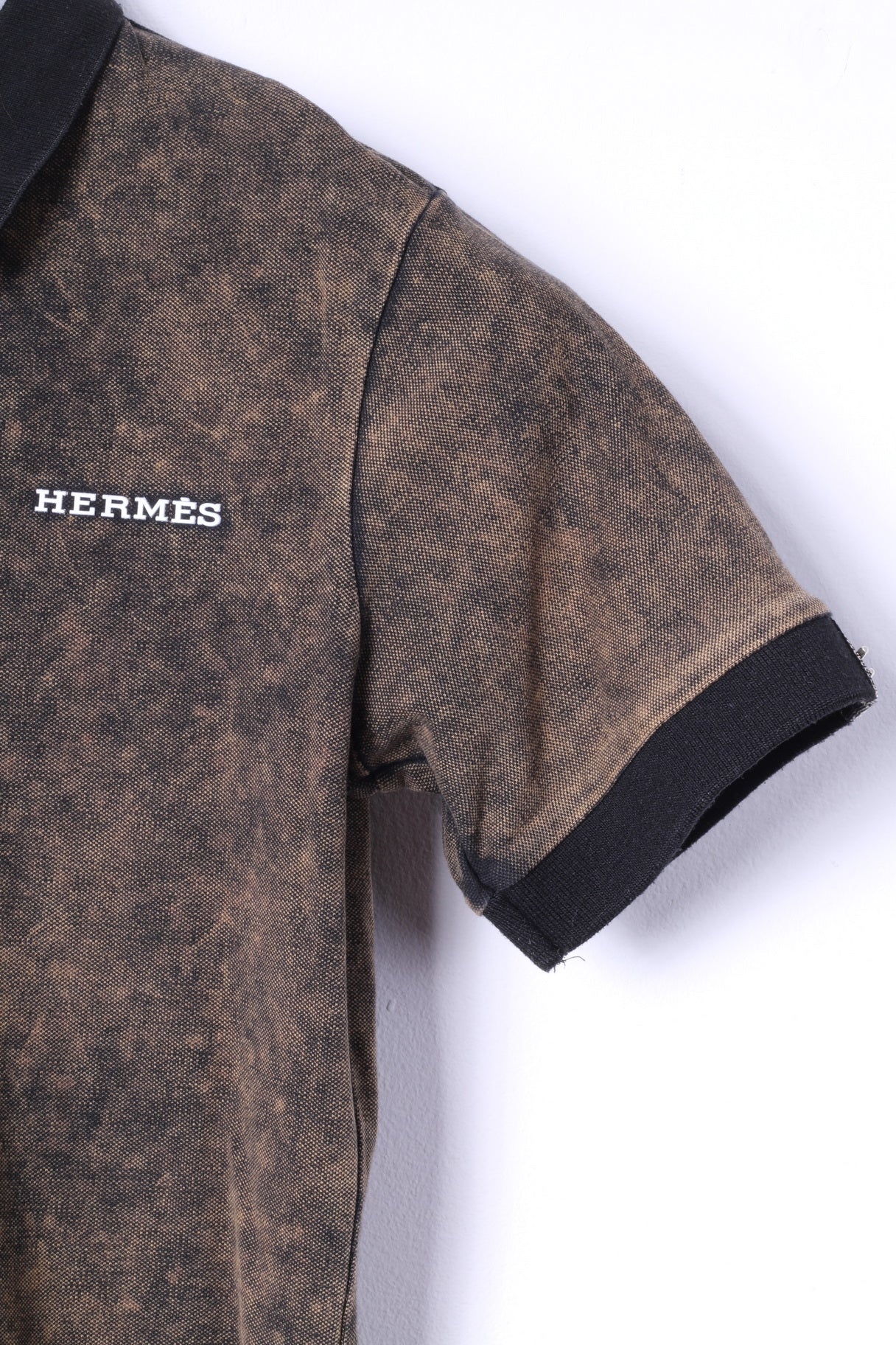 Hermes Paris Womens M Polo Shirt Brown Cotton - Image 3