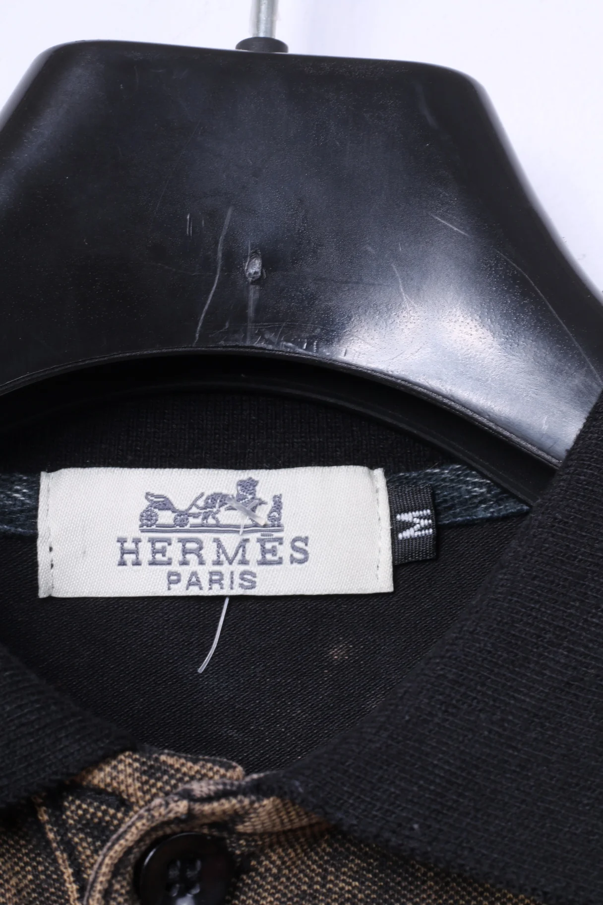 Hermes Paris Womens M Polo Shirt Brown Cotton - Image 4