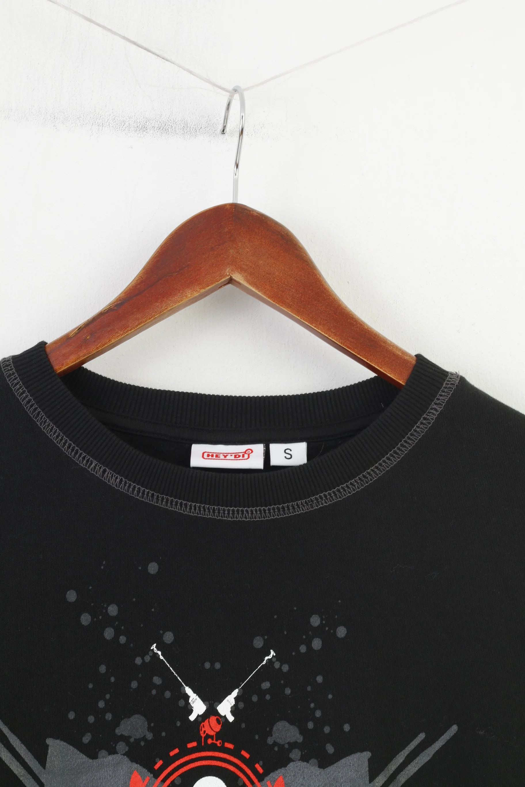 Hey'di Men S Sweatshirt Black Crew Neck Gamer Padded Cotton Graphic Top - Image 2