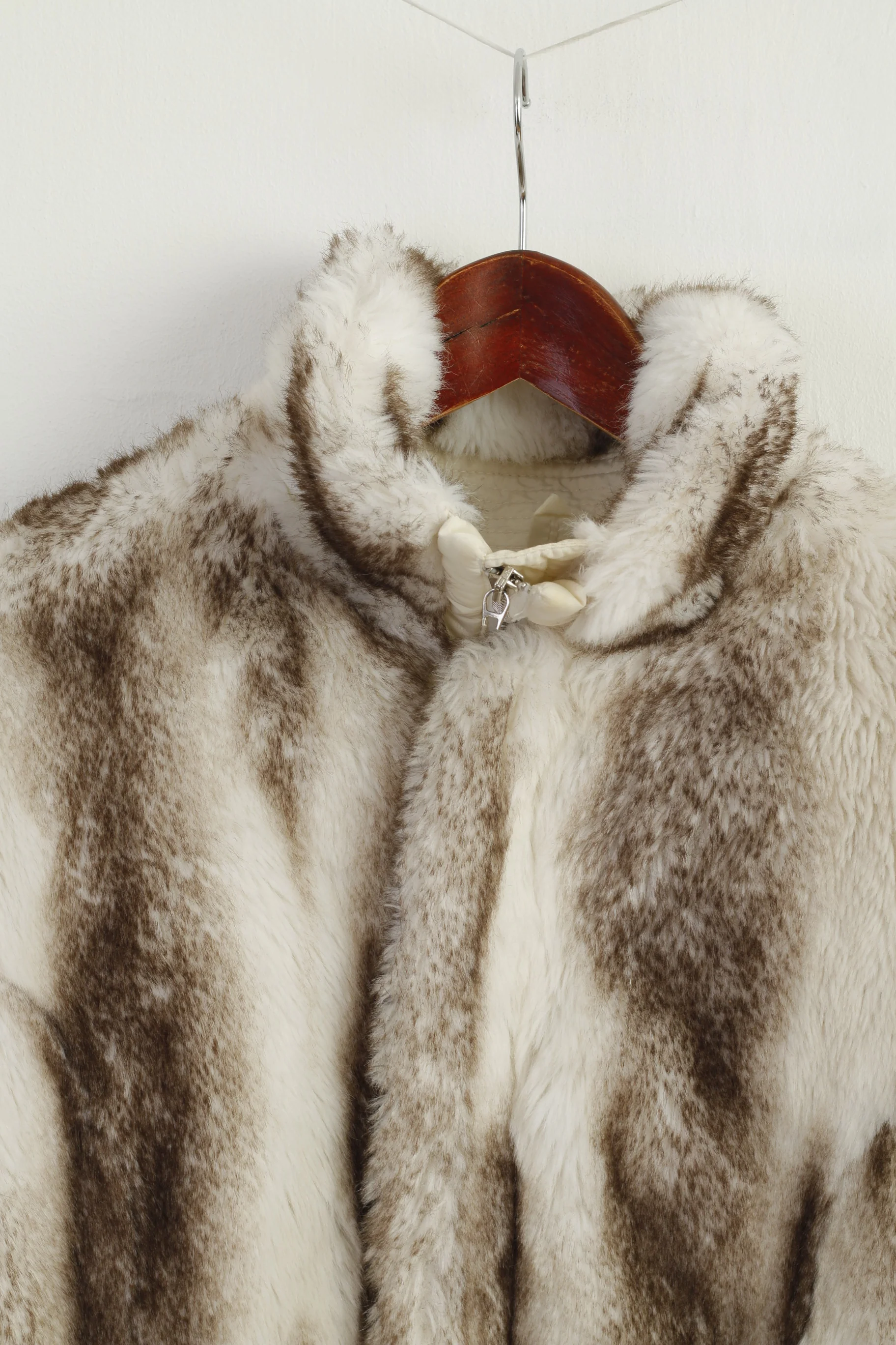 High Society by Rengel Sport Women 38 M Jacket Vintage Beige Fur Belted Monte Carlo Top - Image 3