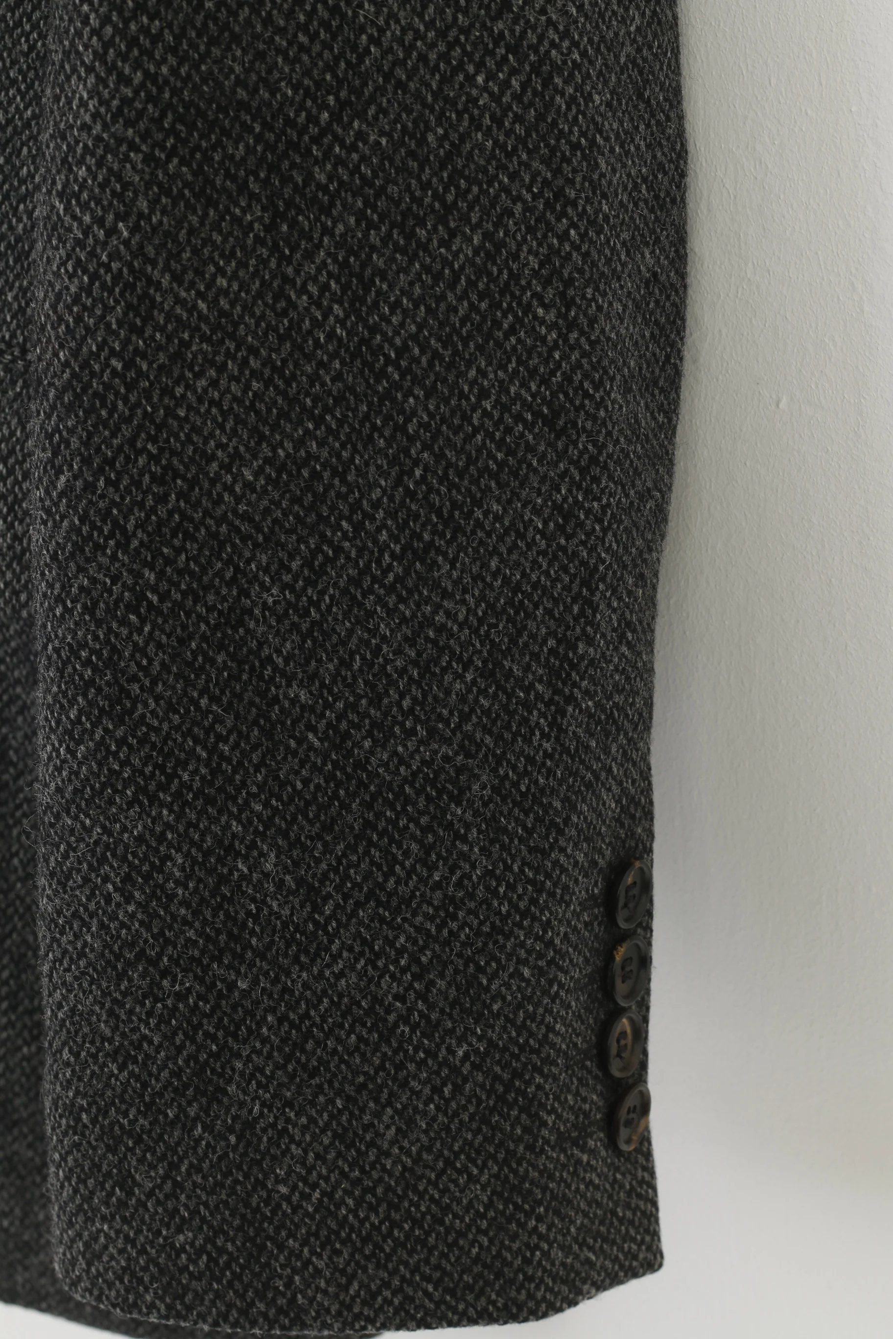 Highmoor Men 25 40 Blazer Grey Bottoms Full Zipper Collar Single Breasted Wool Vintage Jacket - Image 3