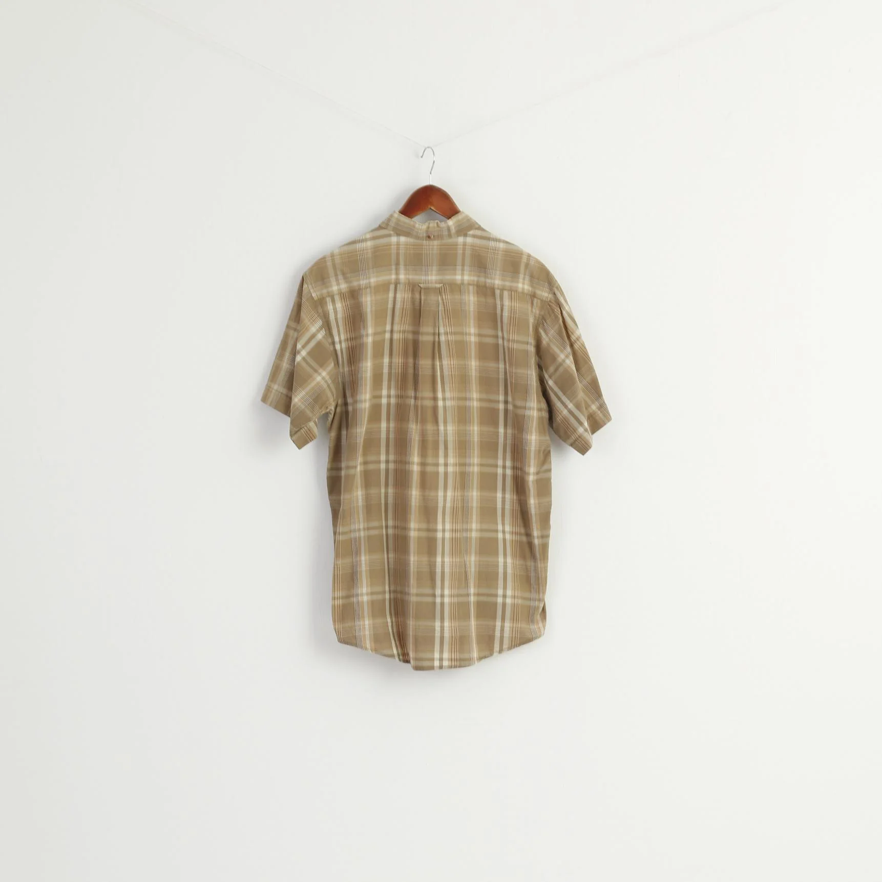 Mc Gordon Men L Casual Shirt Brown Check Cotton Western Vintage Short Sleeve Top - Image 5