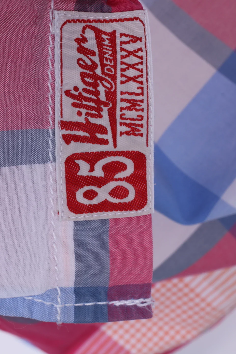Hilfiger Denim Mens S Casual Shirt Pink Short Sleeve Check - Image 5