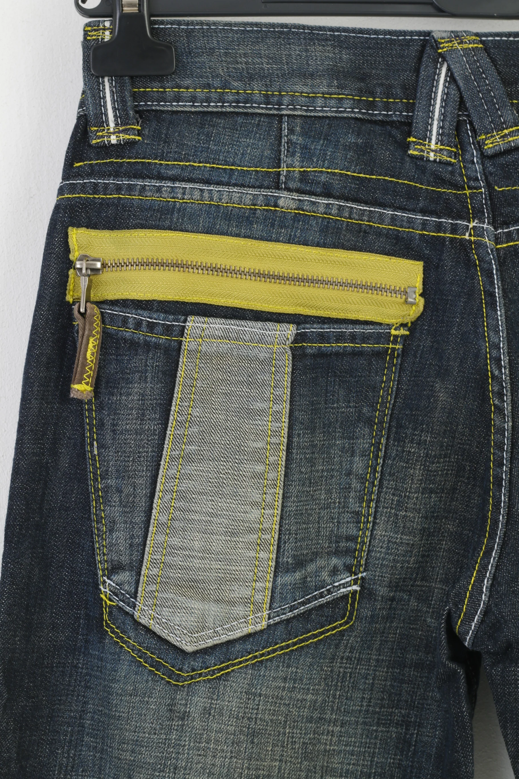Hoi Polloi Men 8 Jeans Trousers Navy Cotton Vintage Pockets Zipper Pants - Image 7