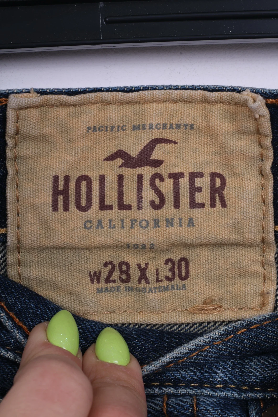 Hollister Womens W 28 L30 Trousers Navy Jeans Denim Cotton Ripped - Image 3