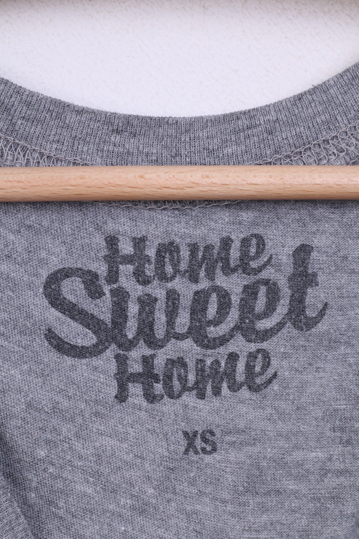 Home Sweet Home Womens XS Shirt Crew Neck Grey Cotton Super Duper - Image 3
