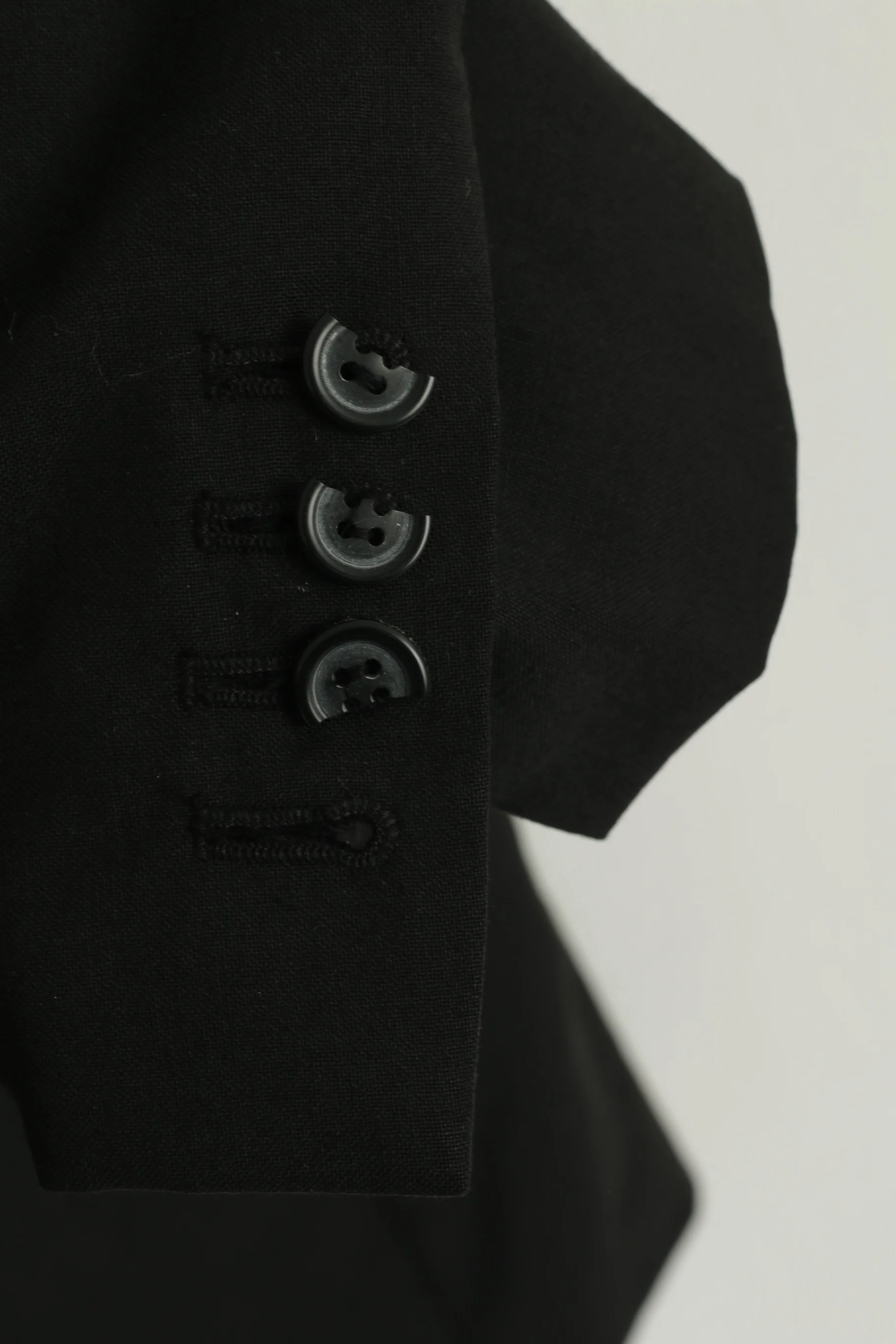Katharine Hamnett Men 42 Blazer Black Wool Single Breasted Vintage Jacket - Image 4