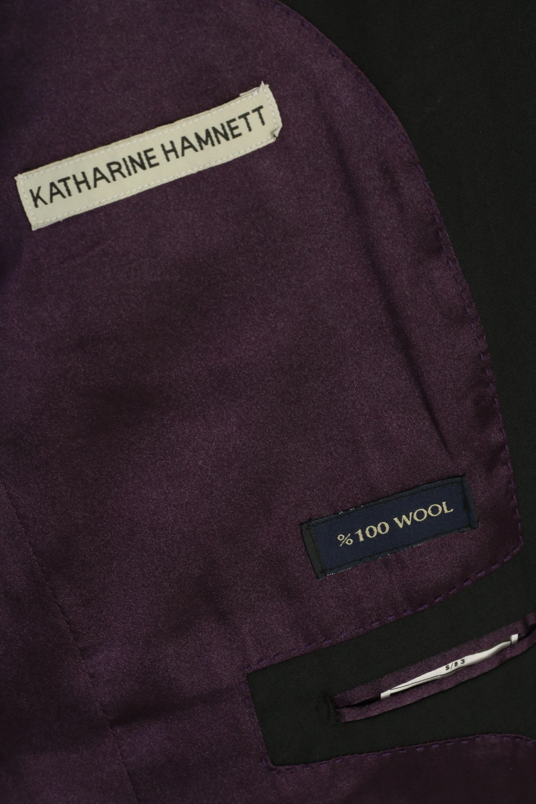 Katharine Hamnett Men 42 Blazer Black Wool Single Breasted Vintage Jacket - Image 5
