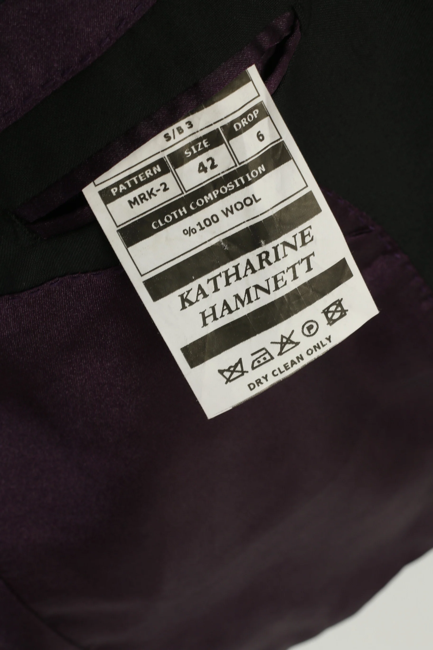 Katharine Hamnett Men 42 Blazer Black Wool Single Breasted Vintage Jacket - Image 6