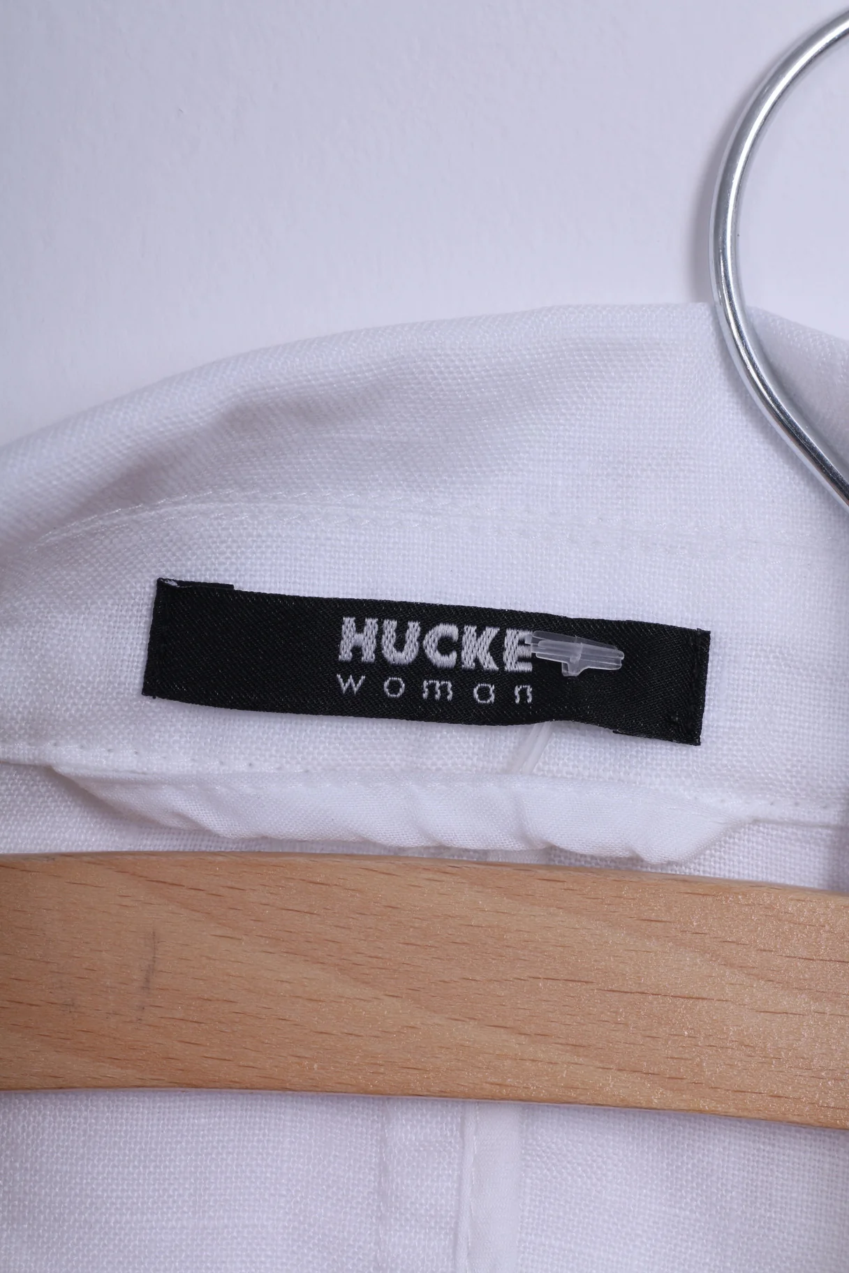 HUCKE Womens 14 XL Blazer White Embroidered Flowers Single Breasted Linen - Image 4