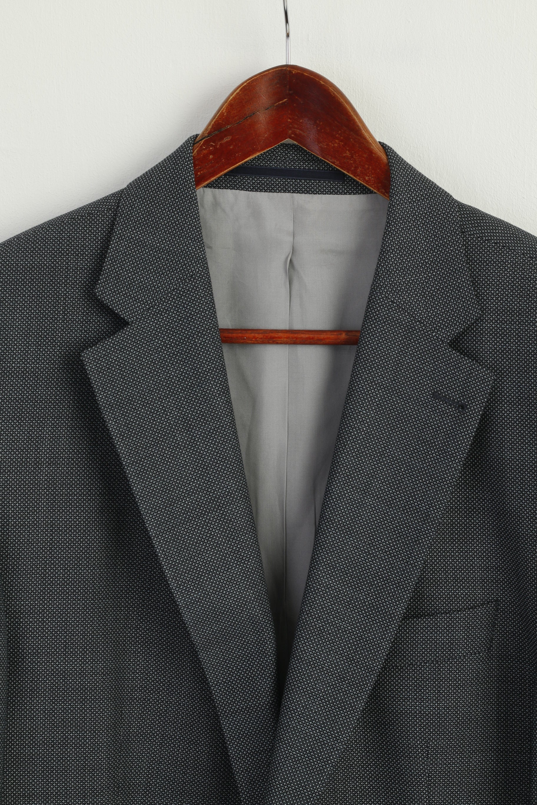 Roy Robson Men 54 44 Blazer Navy Woll Shoulder Pads Single Breasted Jacket - Image 2
