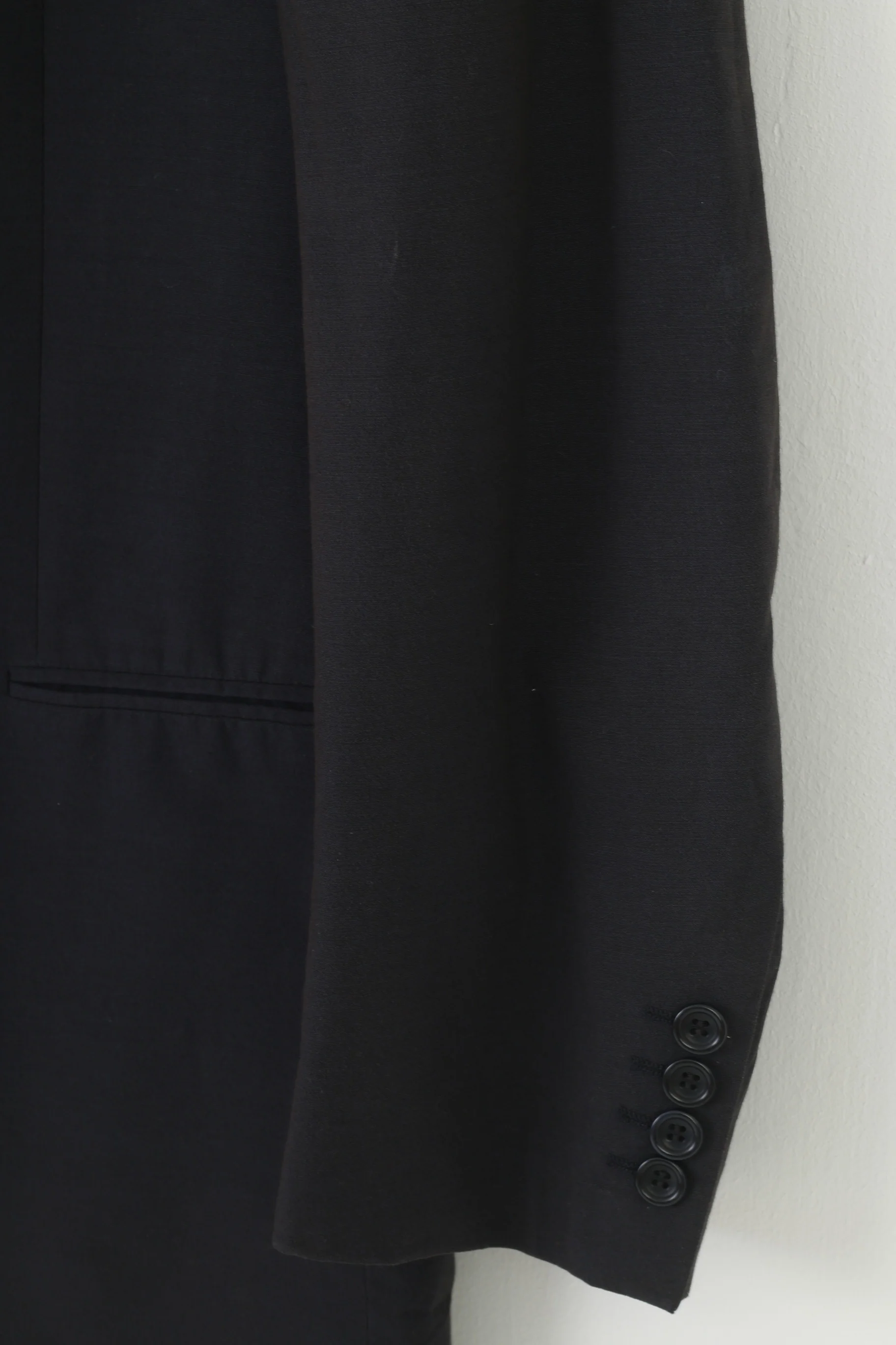 Hugo Boss Men 102 40 Blazer Navy Breasted Collar Bottoms Wool Jacket - Image 3