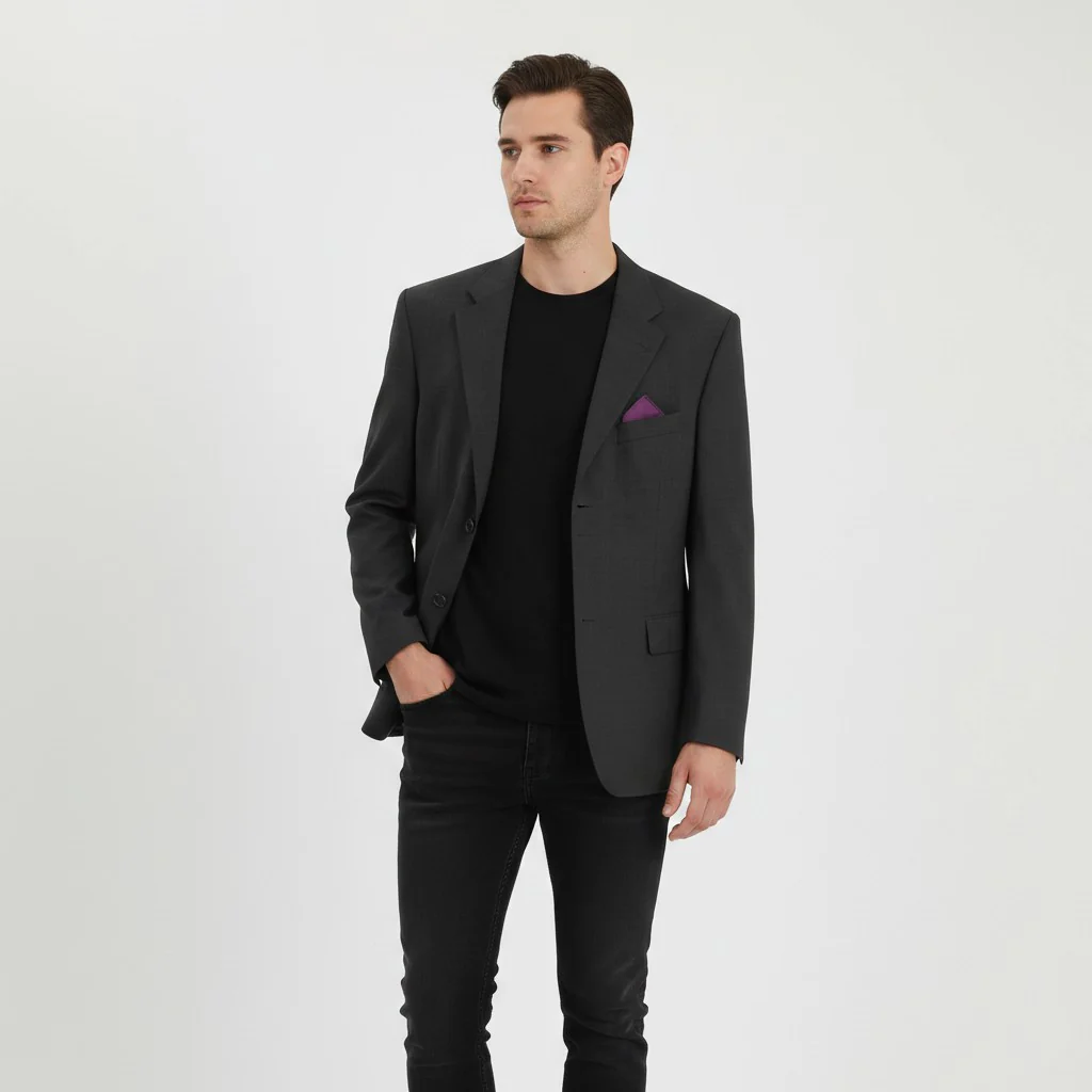 Hugo Boss Men 25 40 Blazer Charcoal Virgin Wool Da Vinci Single Breasted Jacket