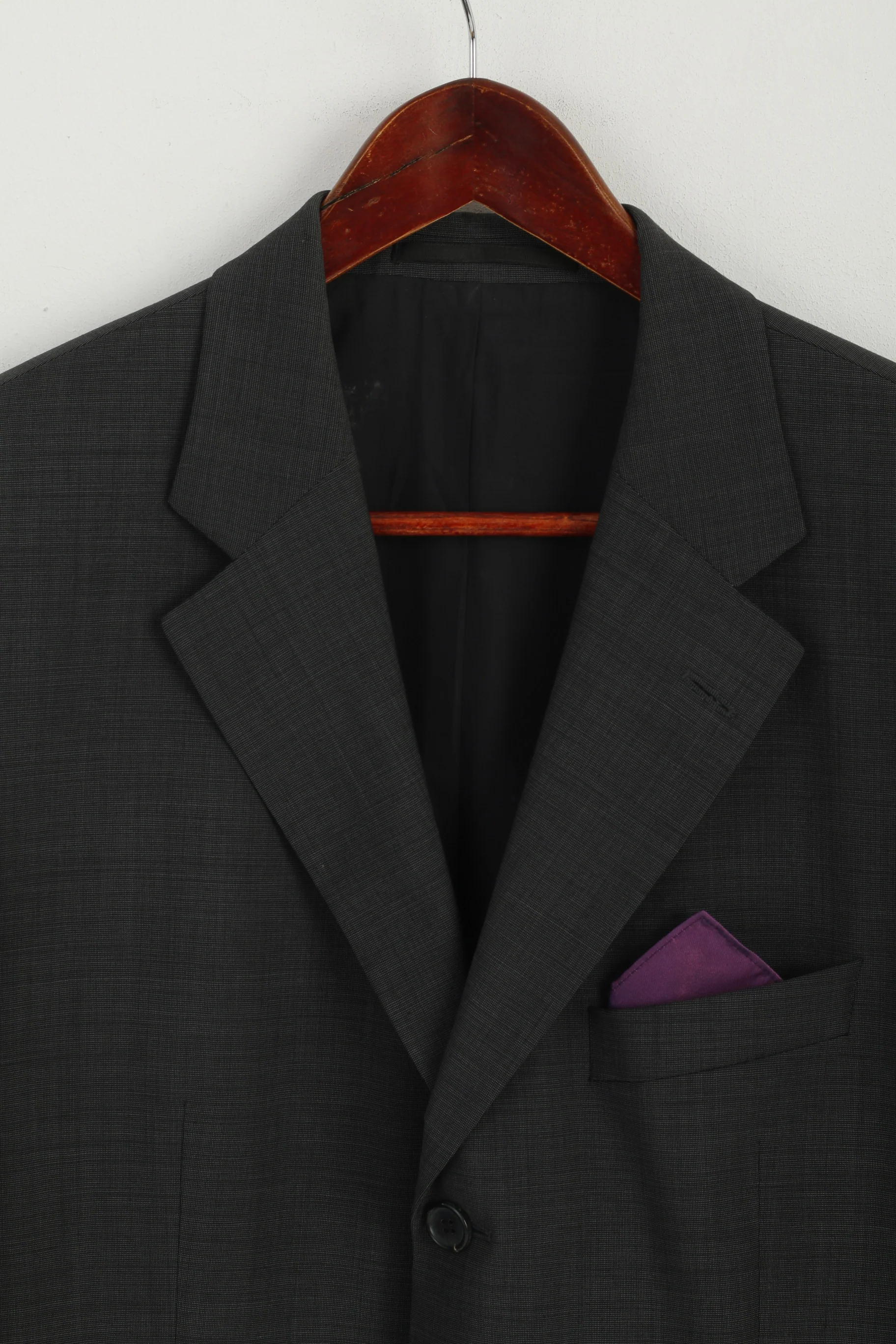 Hugo Boss Men 25 40 Blazer Charcoal Virgin Wool Da Vinci Single Breasted Jacket - Image 3