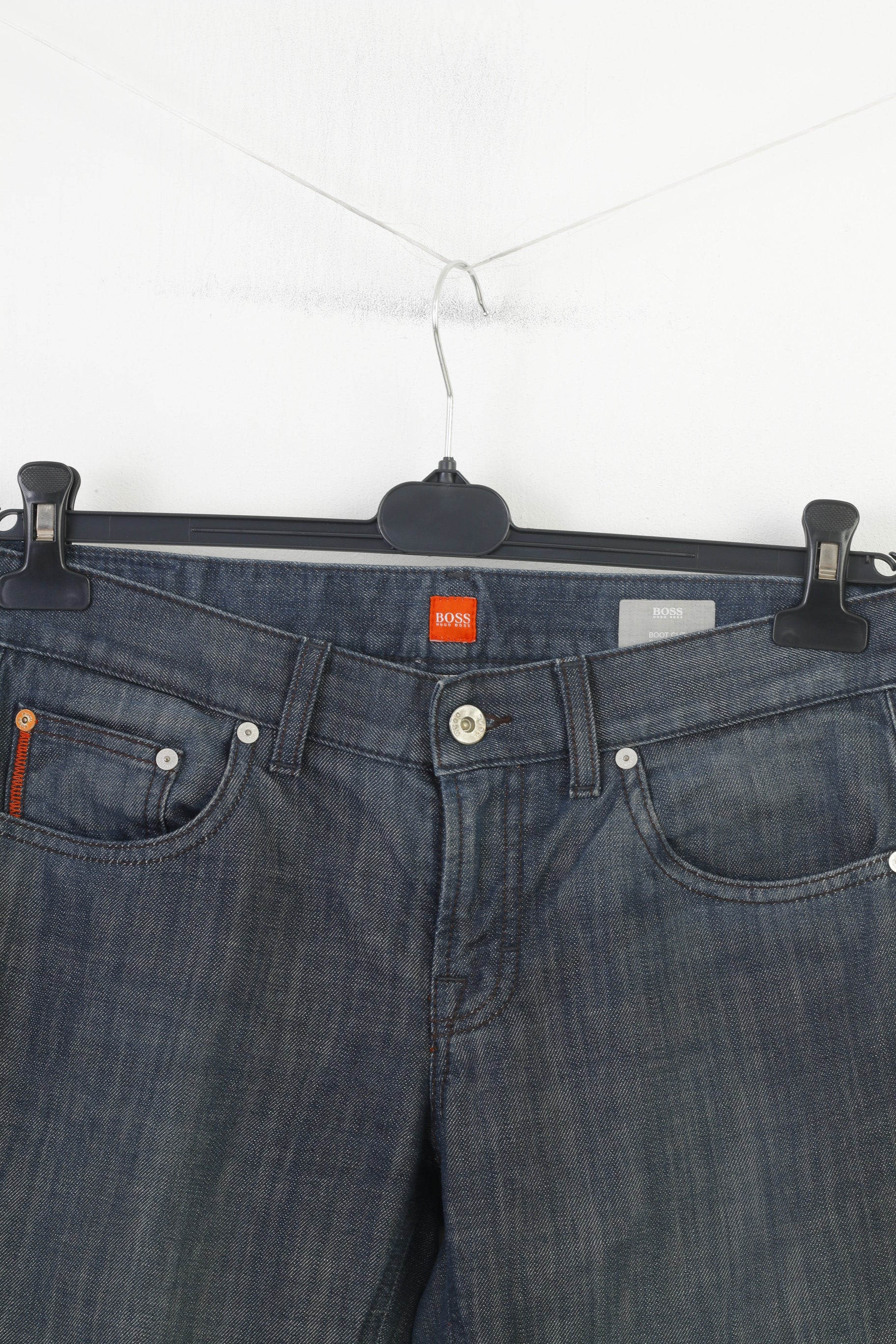 Hugo Boss Men 30 Trousers Blue Stretch  Cotton Classic Straight Low Waist Jeans Pants - Image 2
