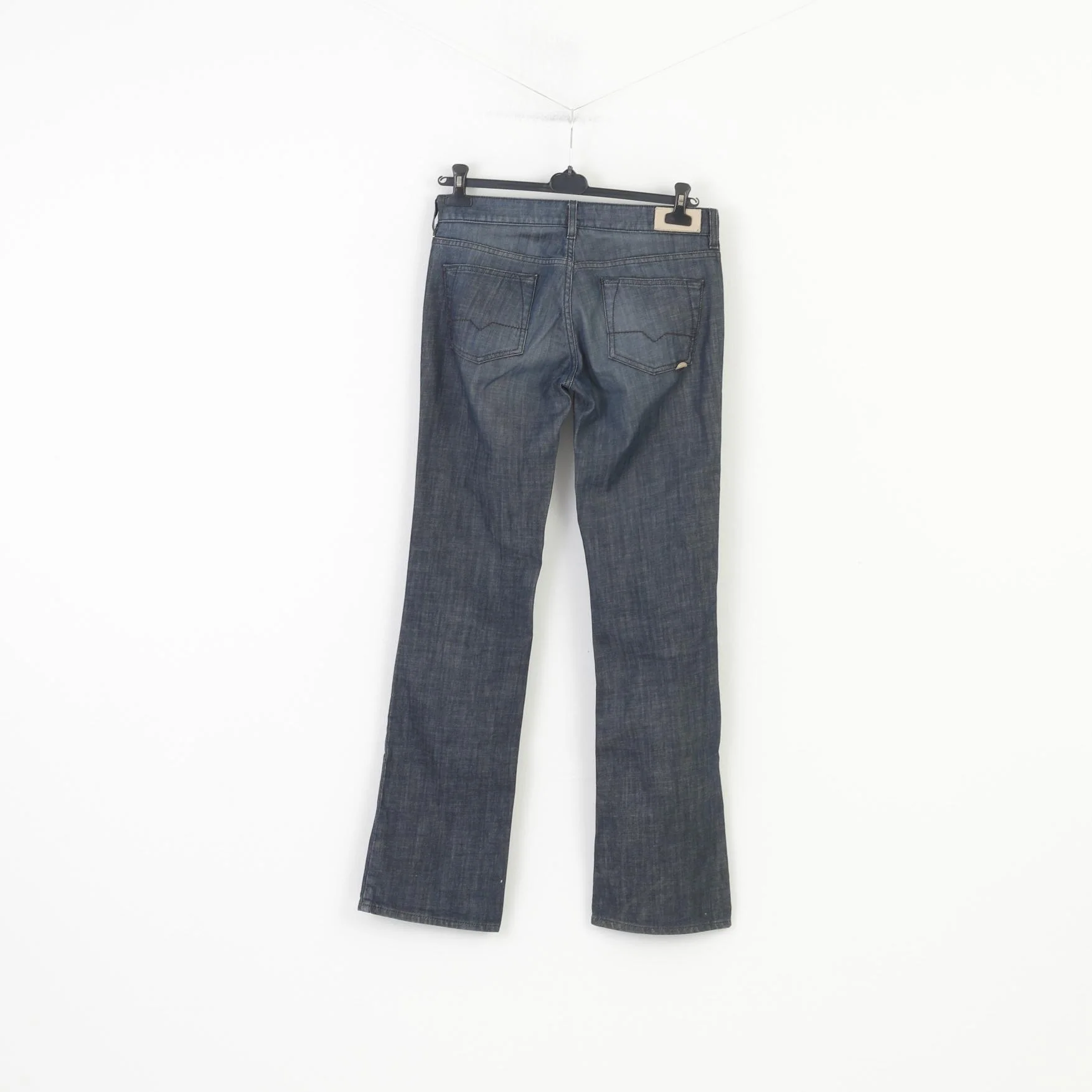Hugo Boss Men 30 Trousers Blue Stretch  Cotton Classic Straight Low Waist Jeans Pants - Image 7