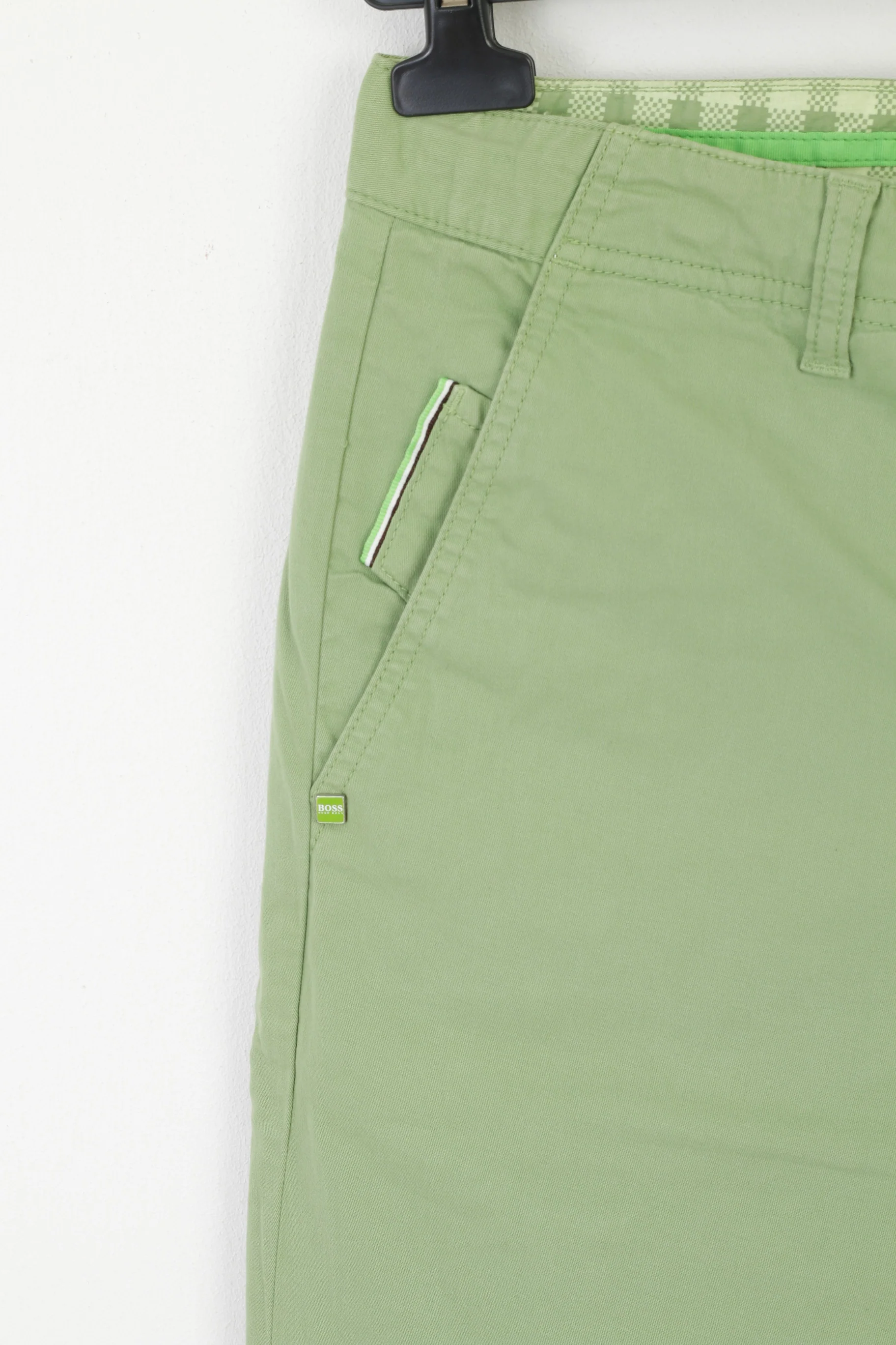 Hugo Boss Men 30 46 Trousers Green Cotton Lakany-D Slim Fit Casual Pants - Image 2